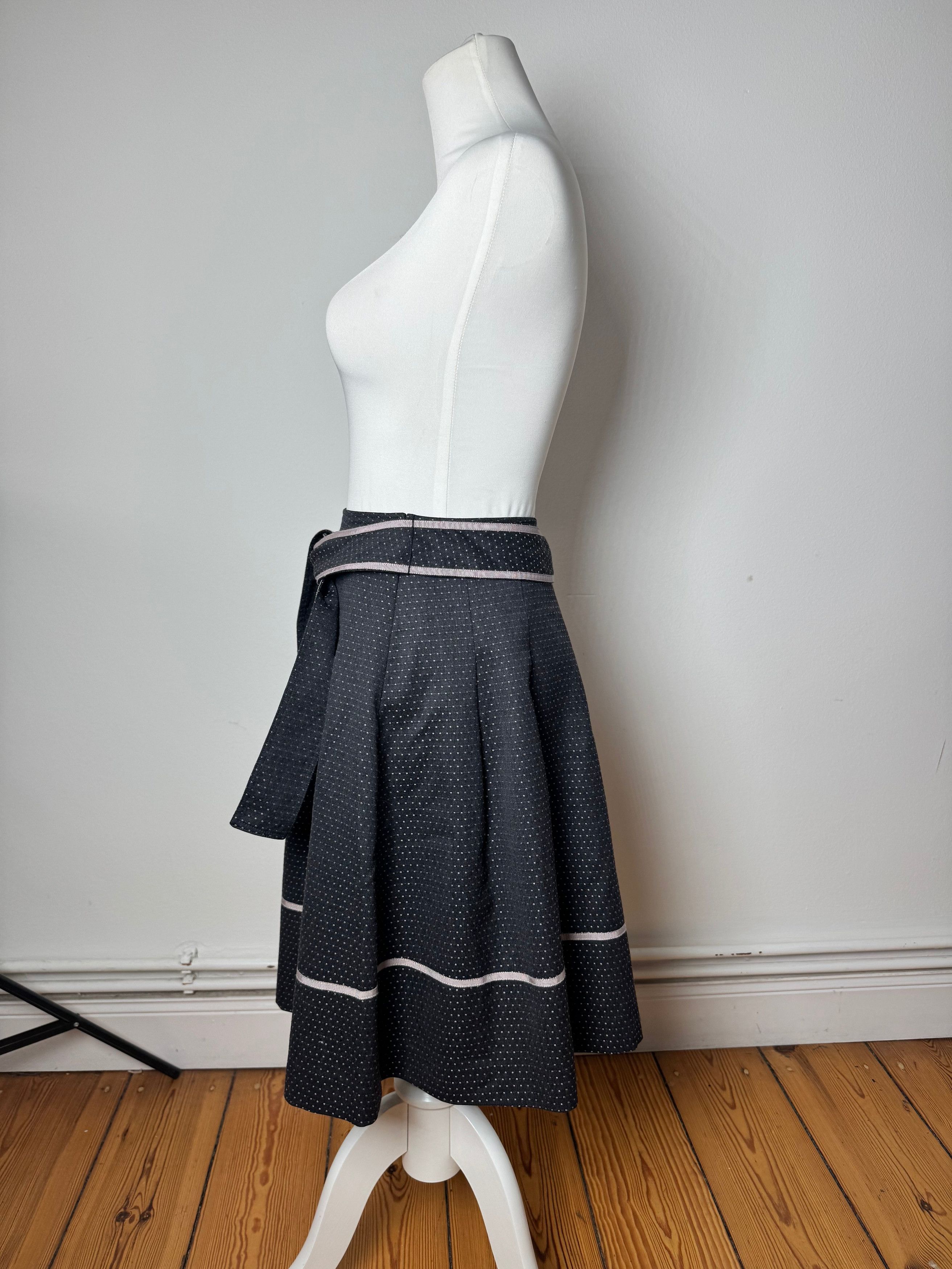 Courreges Vintage Skirt Black White 36/S Size 26" / US 2 / IT 38 - 2 Thumbnail
