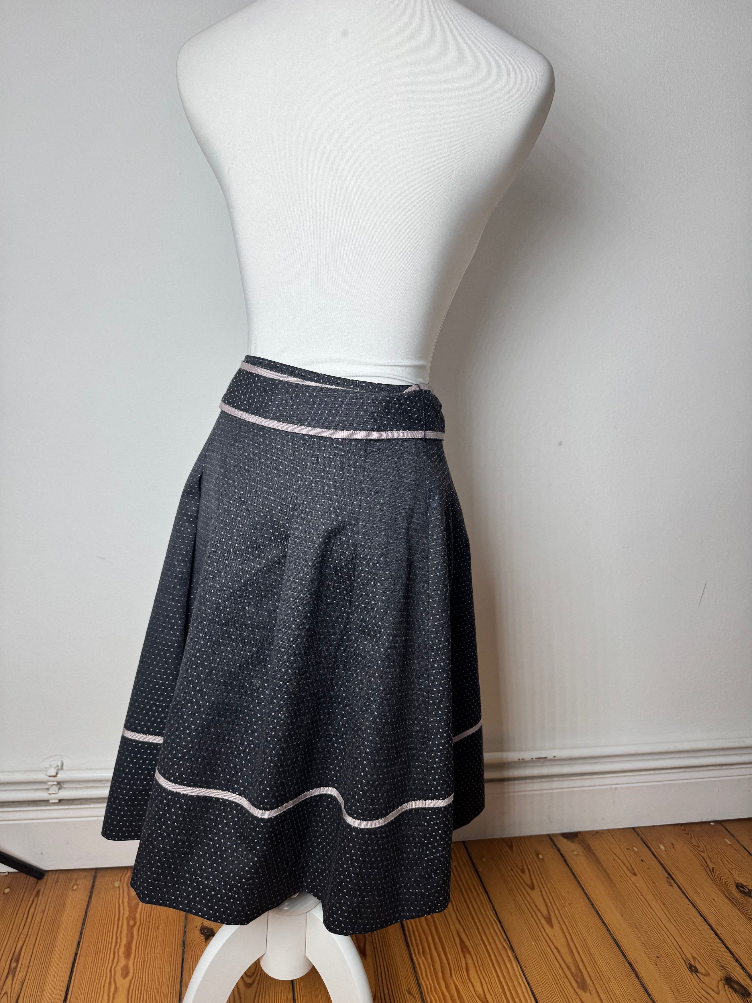 Courreges Vintage Skirt Black White 36/S Size 26" / US 2 / IT 38 - 13 Thumbnail