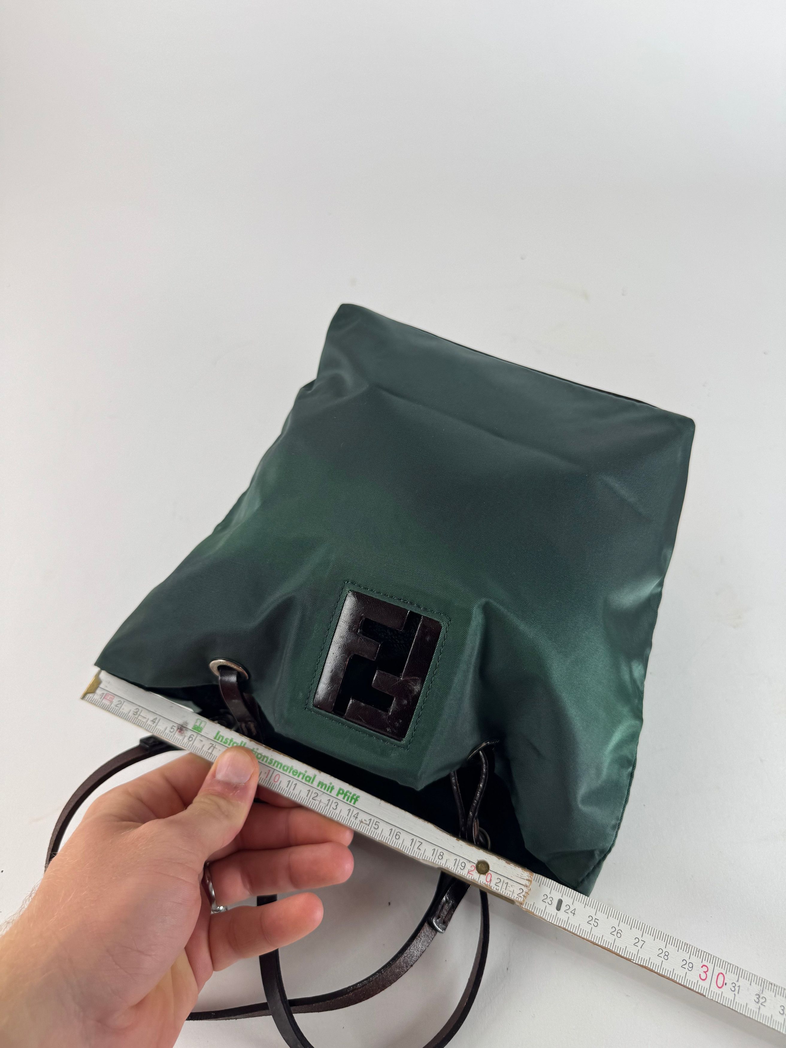 Fendi Vintage FF Logo Tote Bag Green Brown Size ONE SIZE - 10 Thumbnail