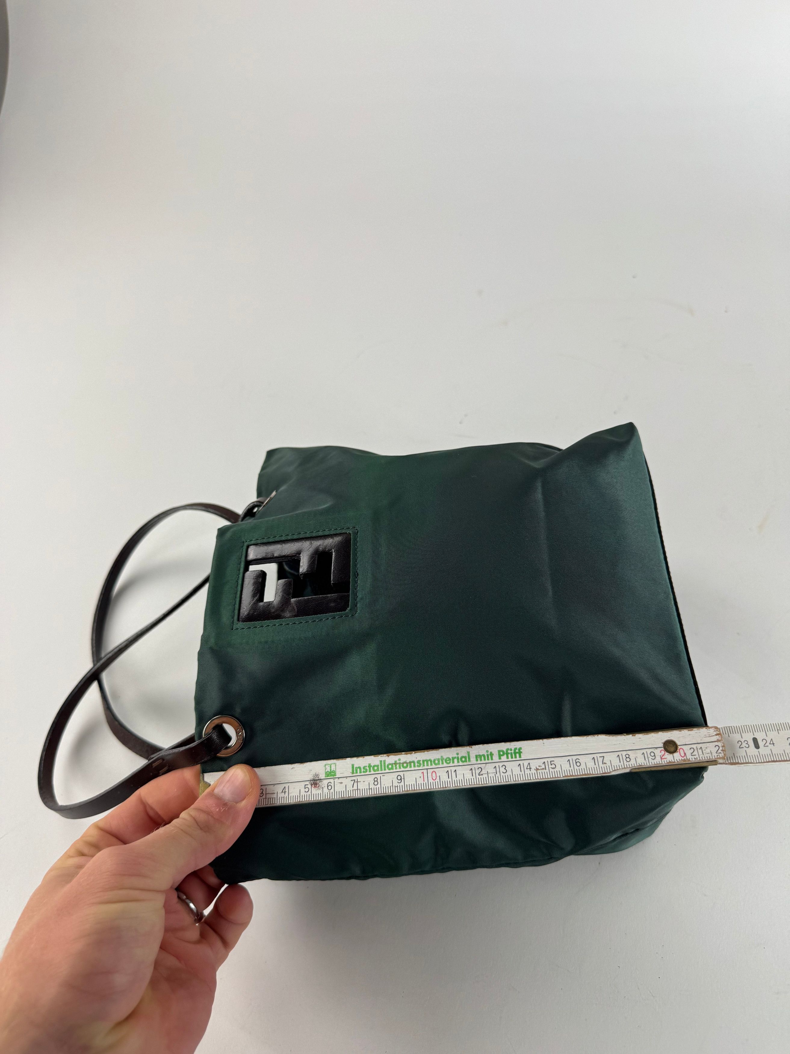 Fendi Vintage FF Logo Tote Bag Green Brown Size ONE SIZE - 11 Thumbnail