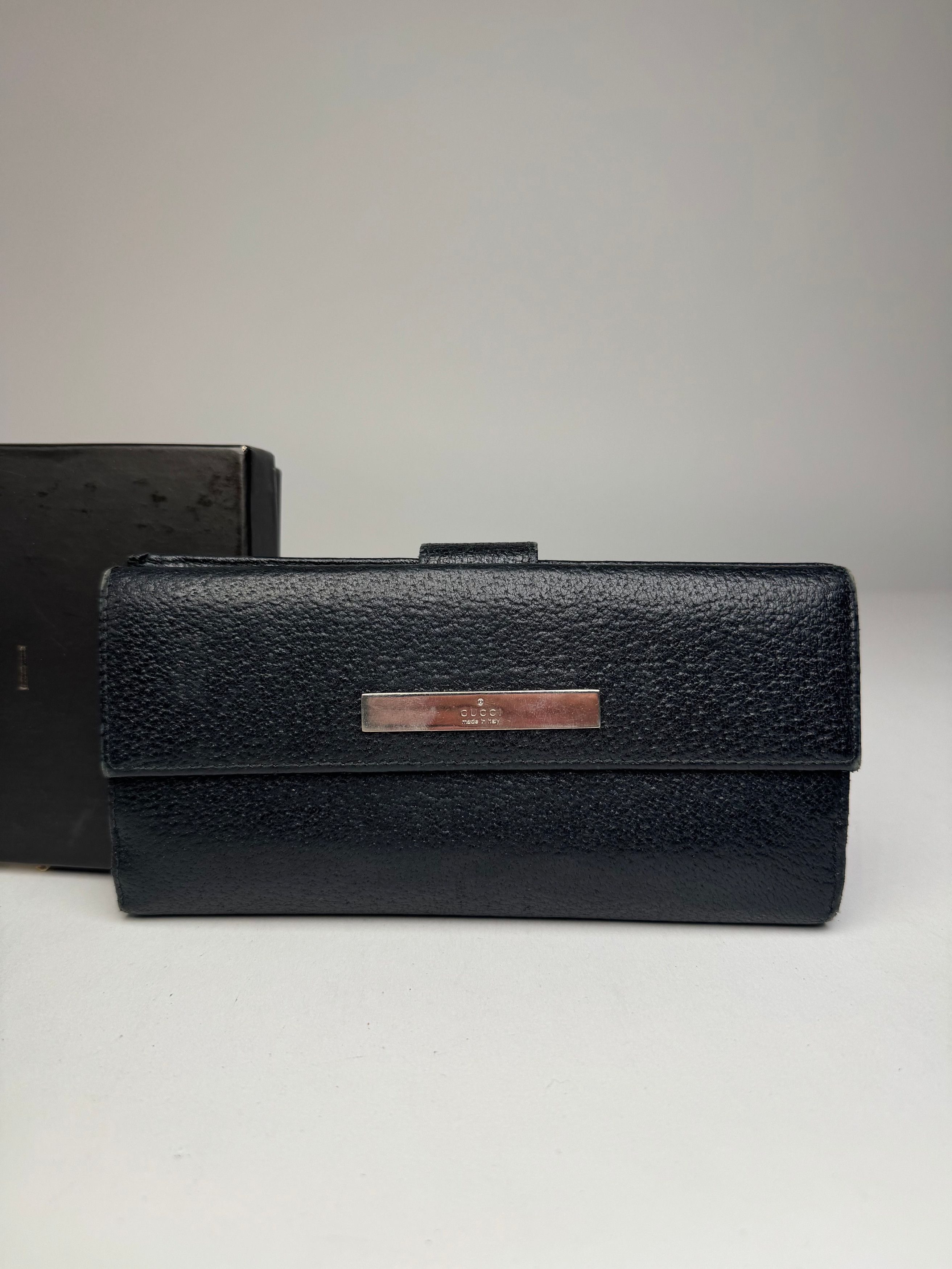Gucci Vintage Leather Long Wallet Black Size ONE SIZE - 10 Thumbnail