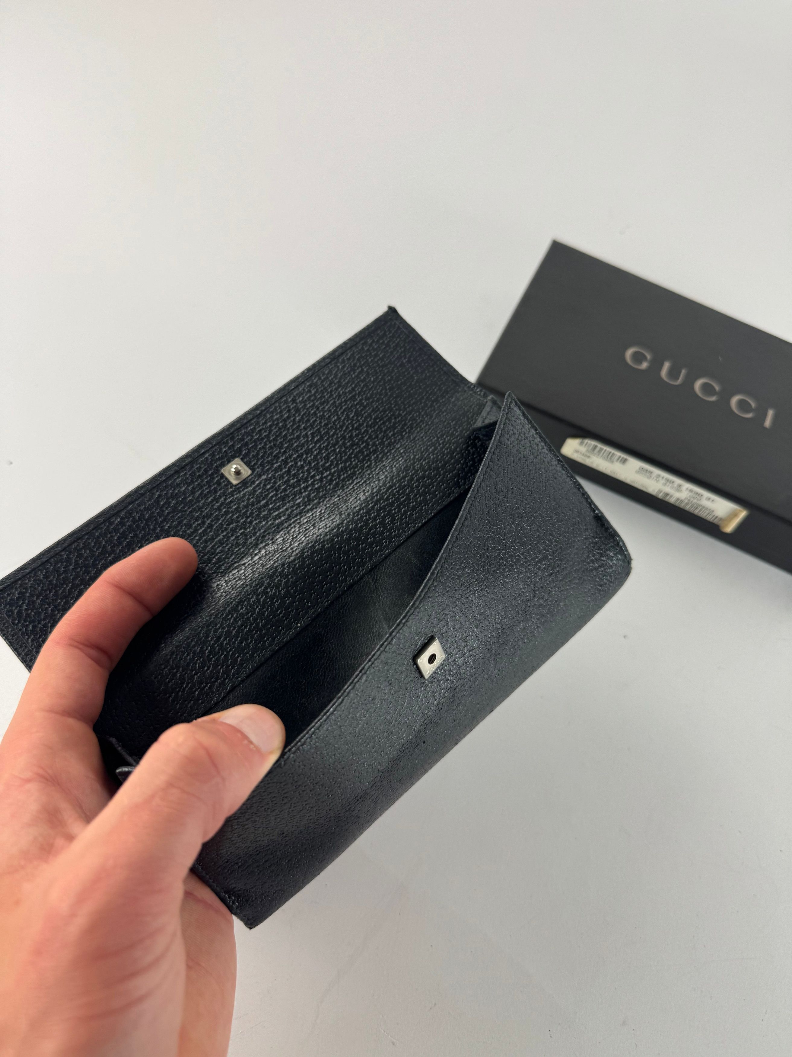 Gucci Vintage Leather Long Wallet Black Size ONE SIZE - 7 Thumbnail