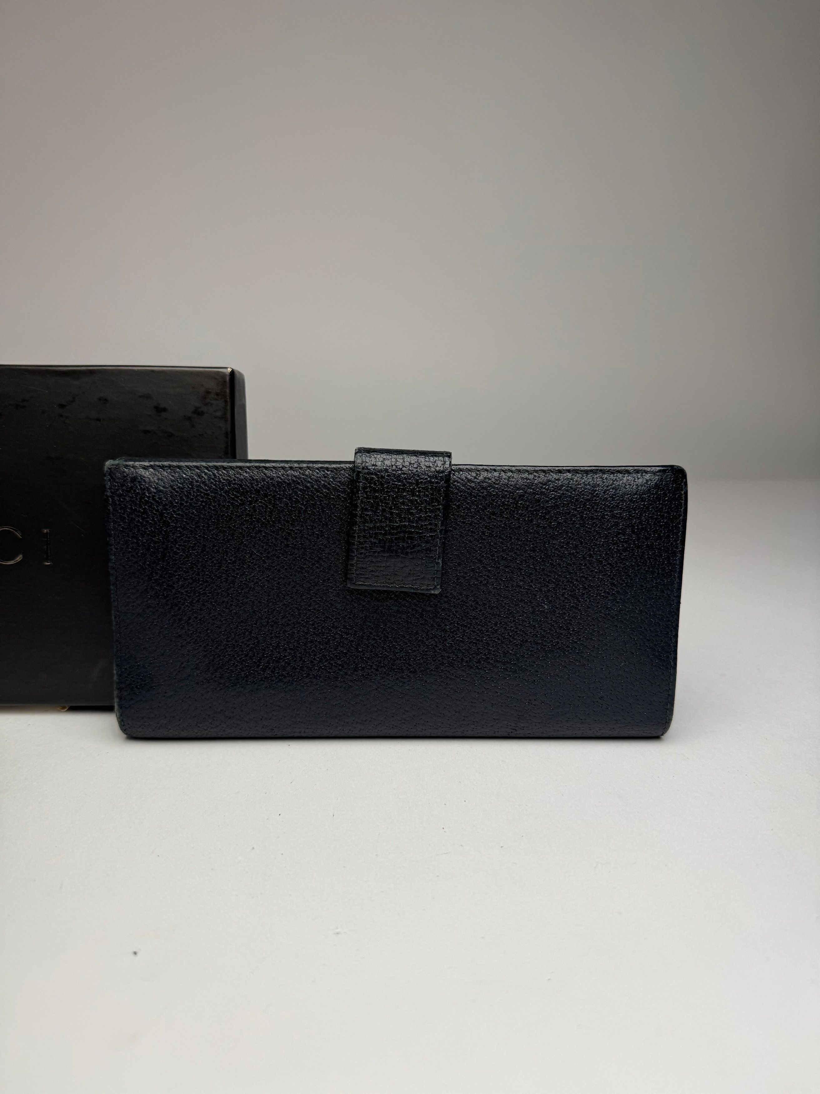 Gucci Vintage Leather Long Wallet Black Size ONE SIZE - 11 Thumbnail