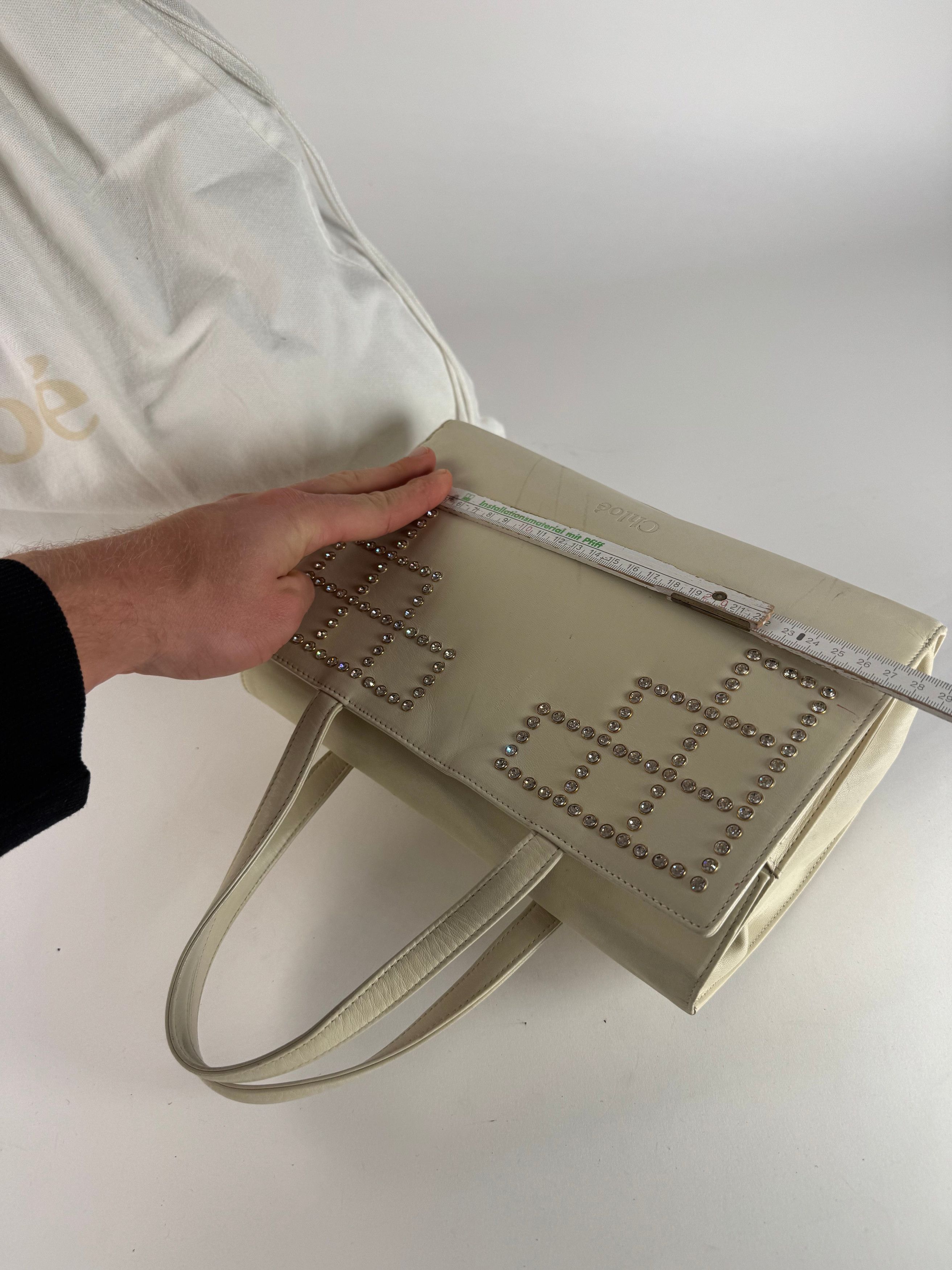 Chloe Vintage Leather Handbag Grey White Size ONE SIZE - 9 Thumbnail