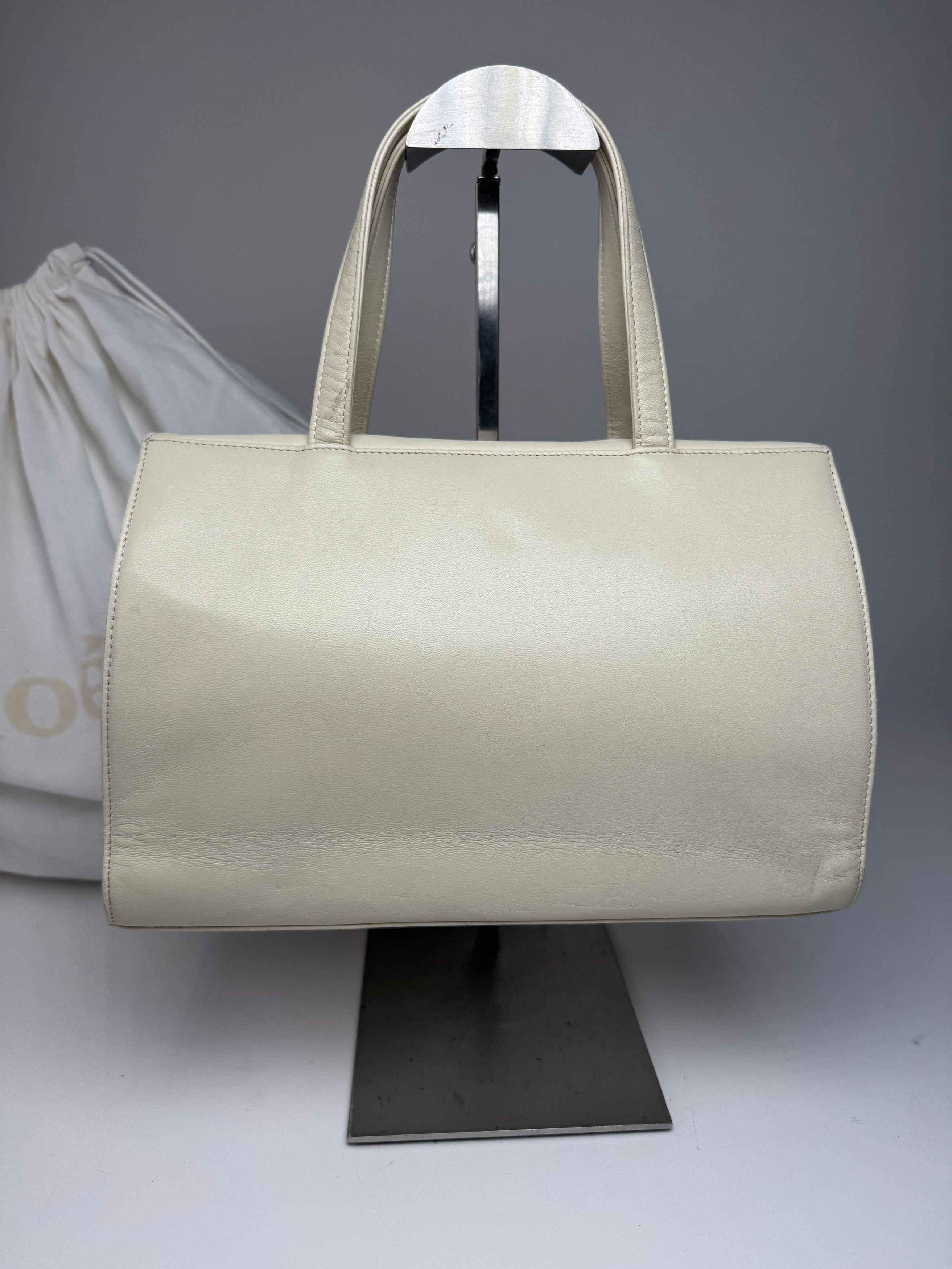Chloe Vintage Leather Handbag Grey White Size ONE SIZE - 7 Thumbnail