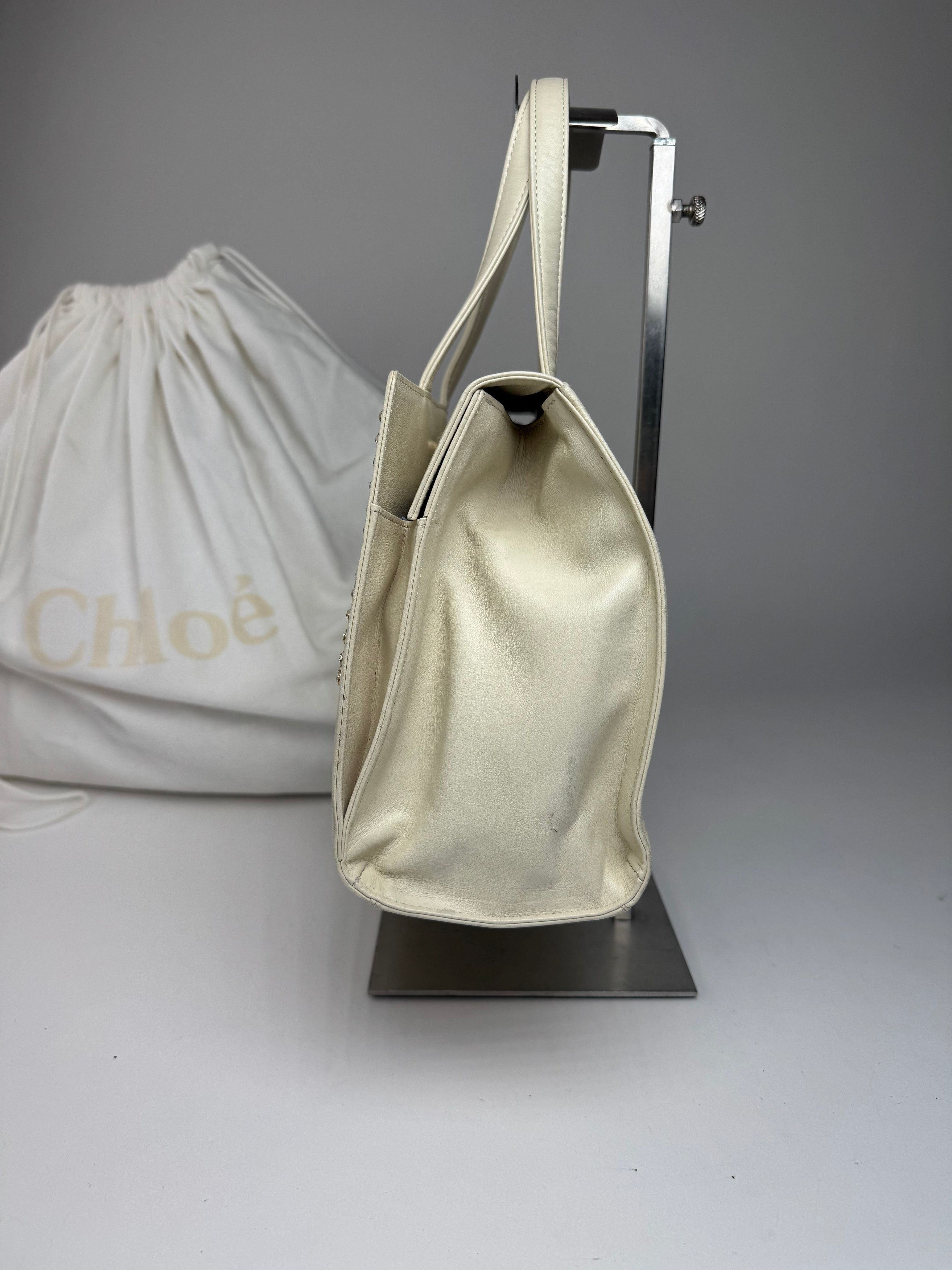 Chloe Vintage Leather Handbag Grey White Size ONE SIZE - 6 Thumbnail