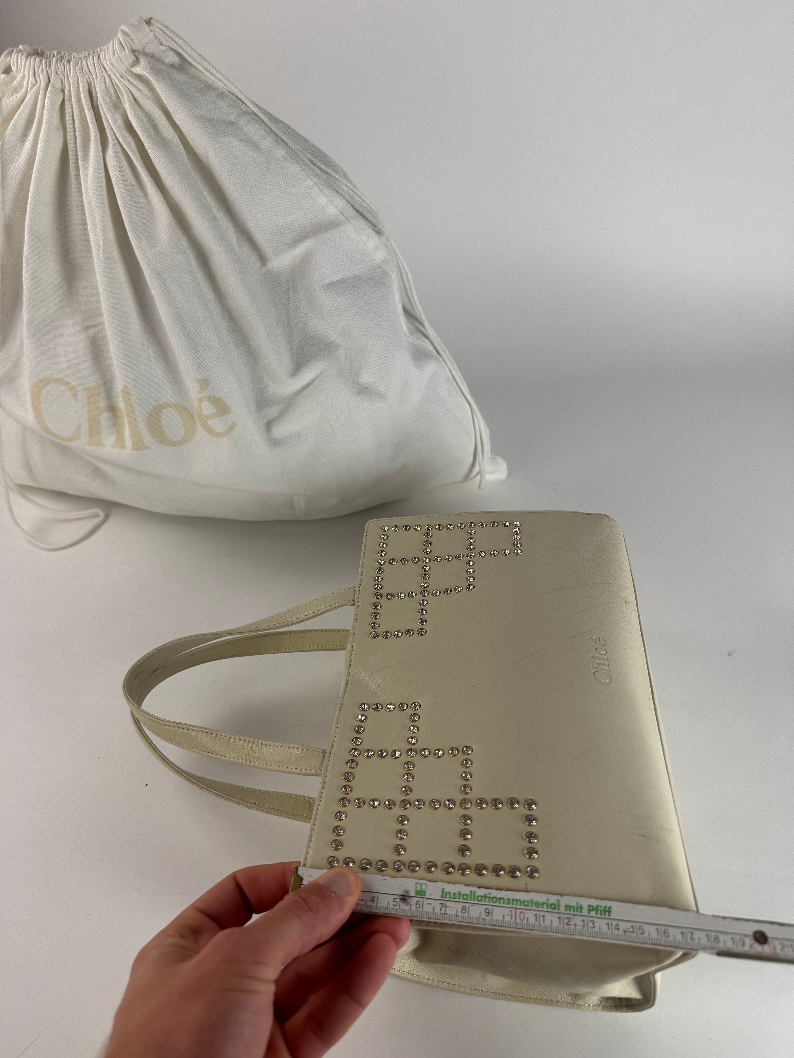 Chloe Vintage Leather Handbag Grey White Size ONE SIZE - 10 Thumbnail