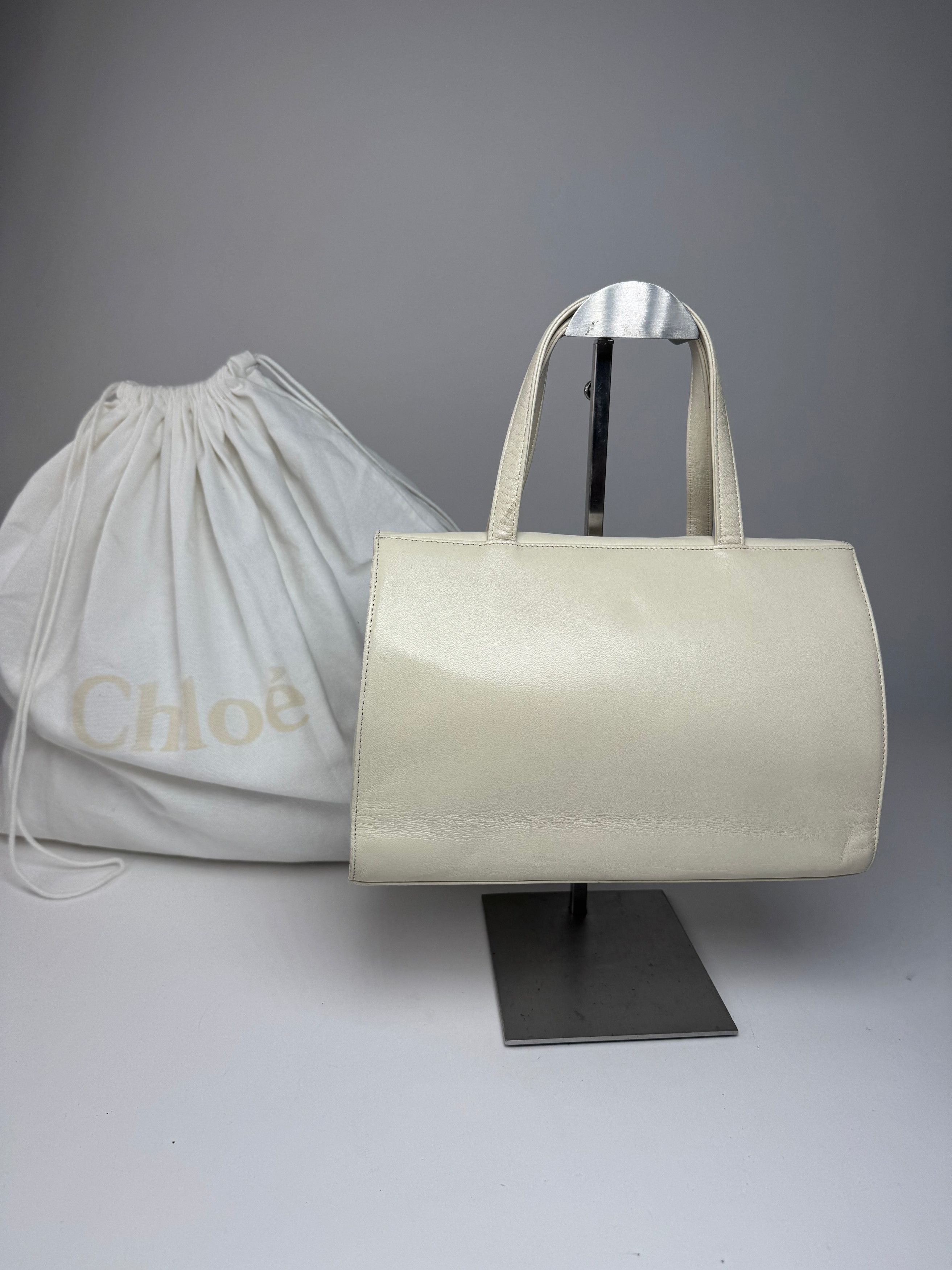 Chloe Vintage Leather Handbag Grey White Size ONE SIZE - 2 Thumbnail