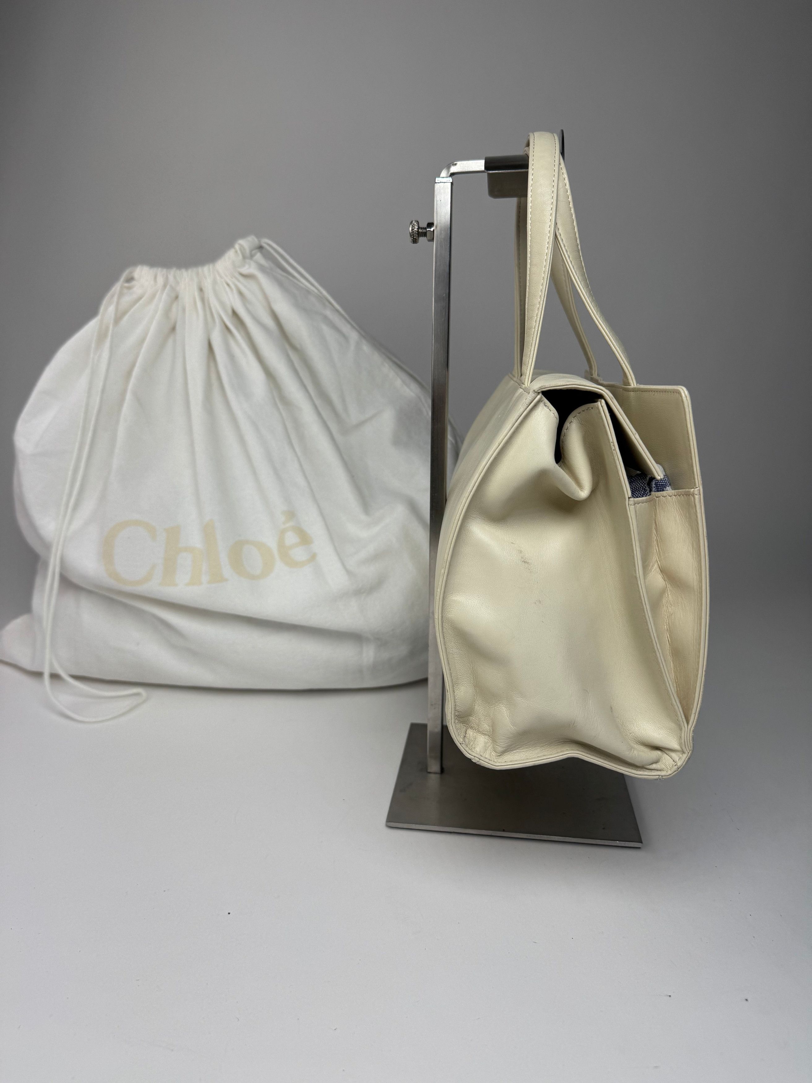 Chloe Vintage Leather Handbag Grey White Size ONE SIZE - 8 Thumbnail