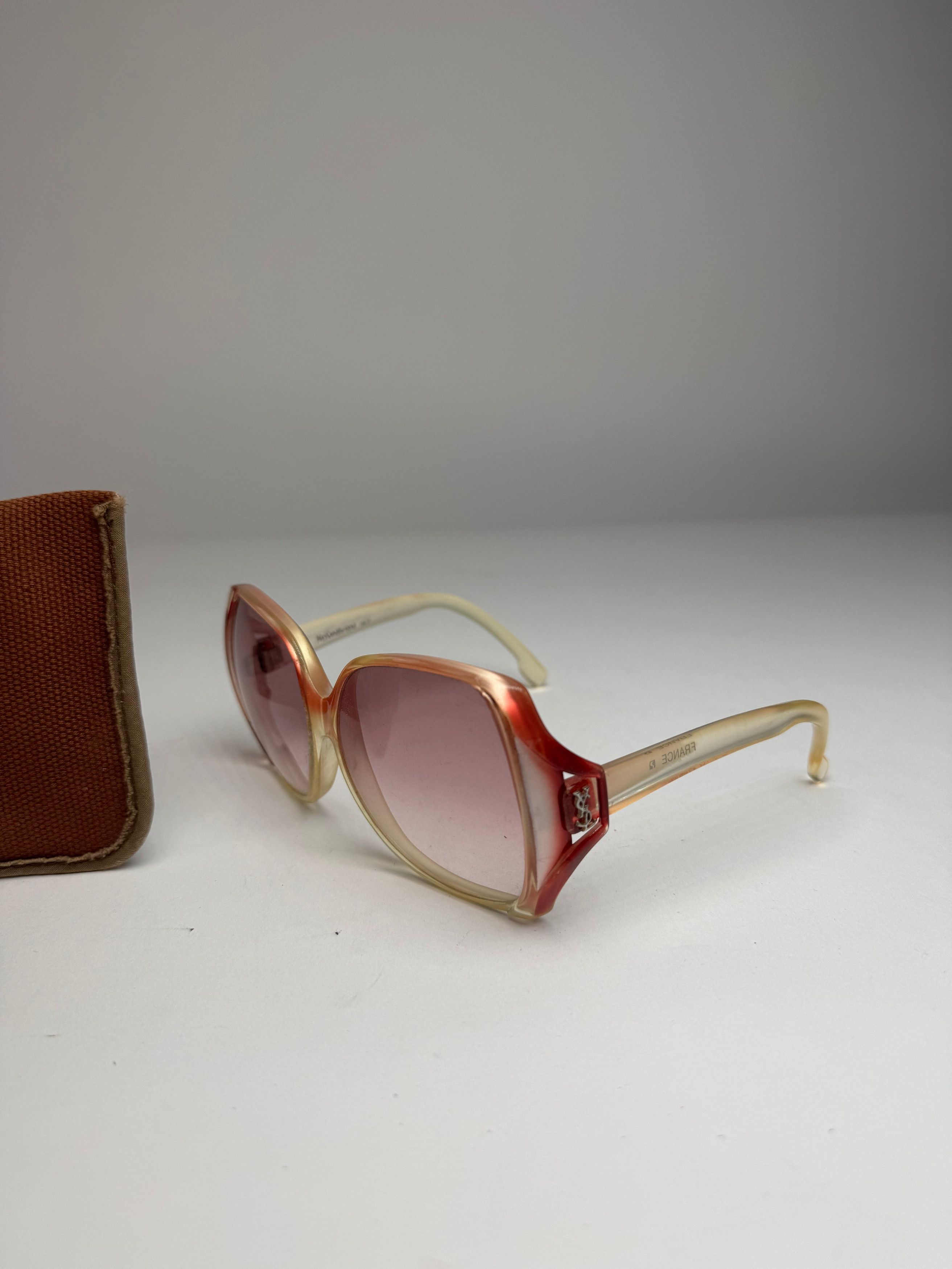 Other Vintage Yves Saint Laurent Overd Sunglasses Beige Red Size ONE SIZE - 12 Thumbnail