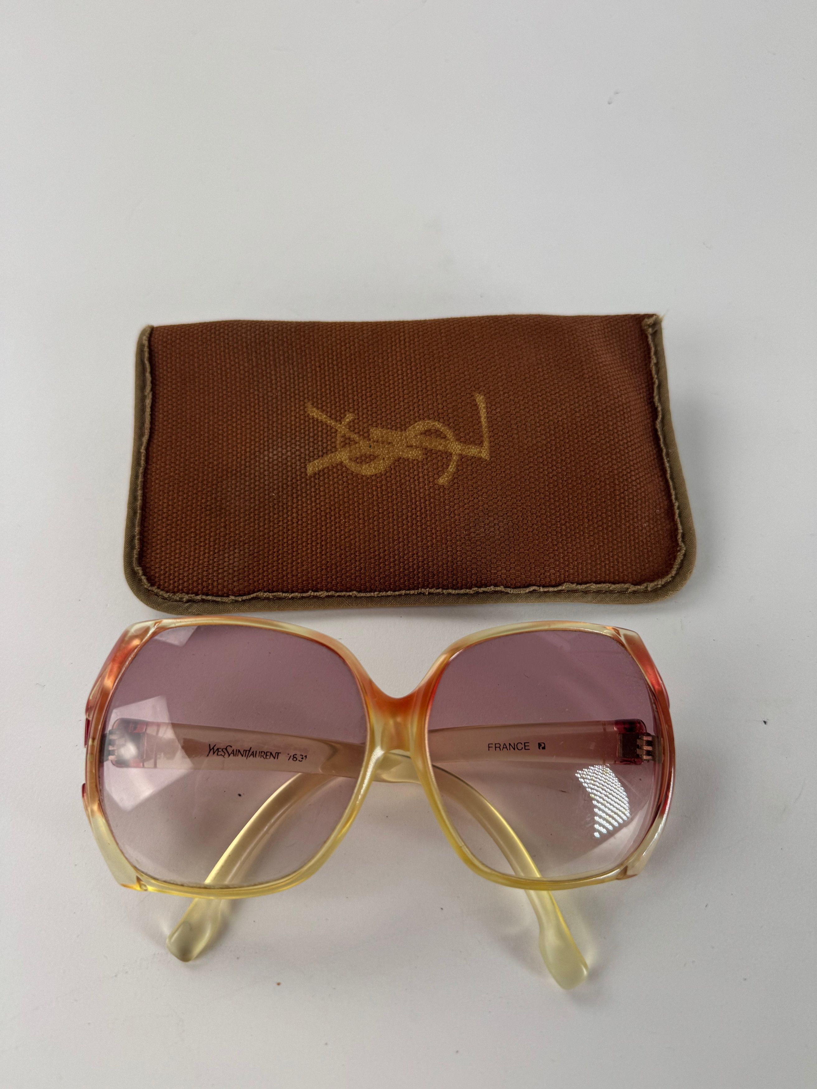 Other Vintage Yves Saint Laurent Overd Sunglasses Beige Red Size ONE SIZE - 11 Thumbnail