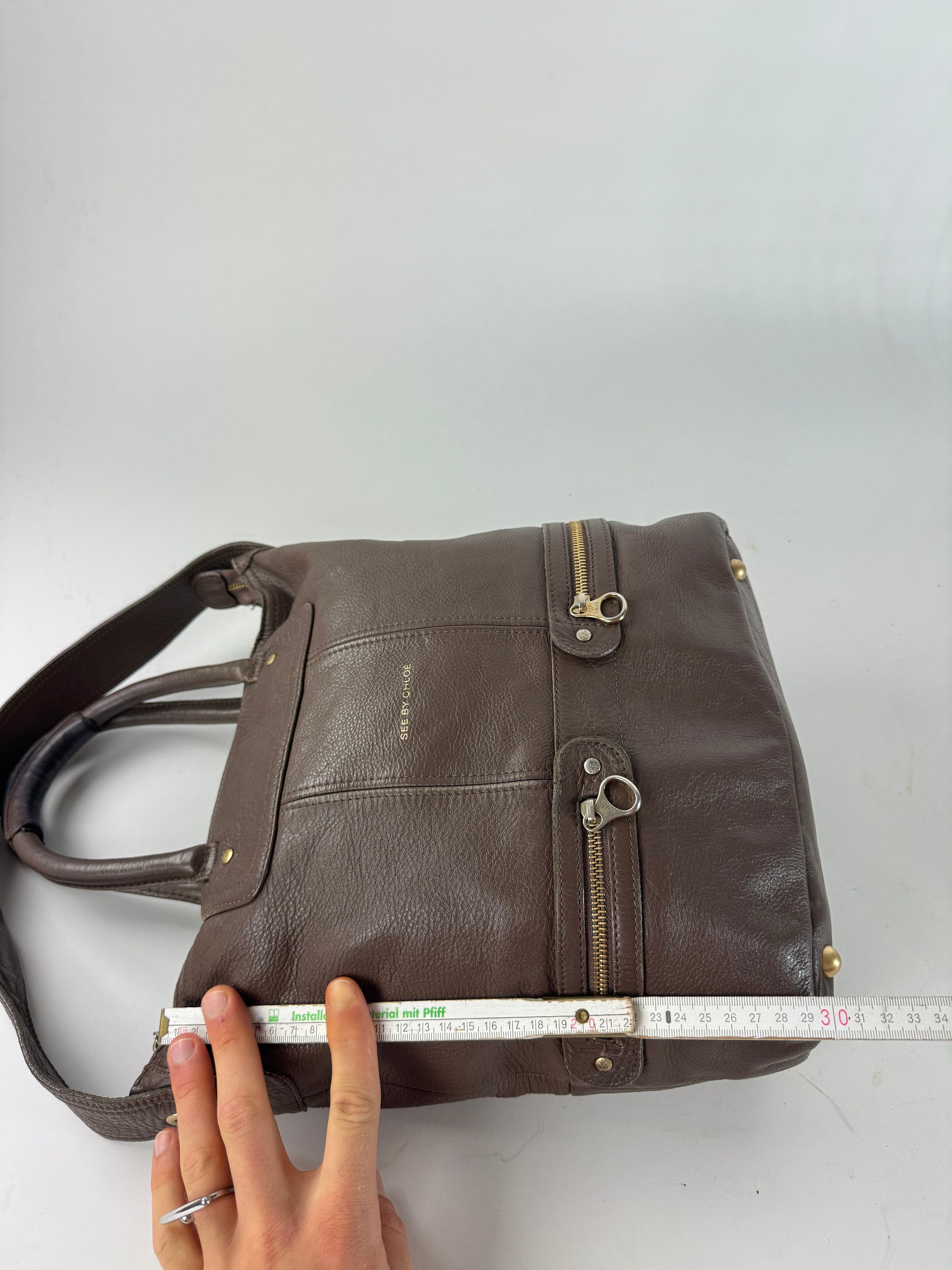 Chloe Vintage 2Way Leather Handbag Brown Size ONE SIZE - 10 Thumbnail