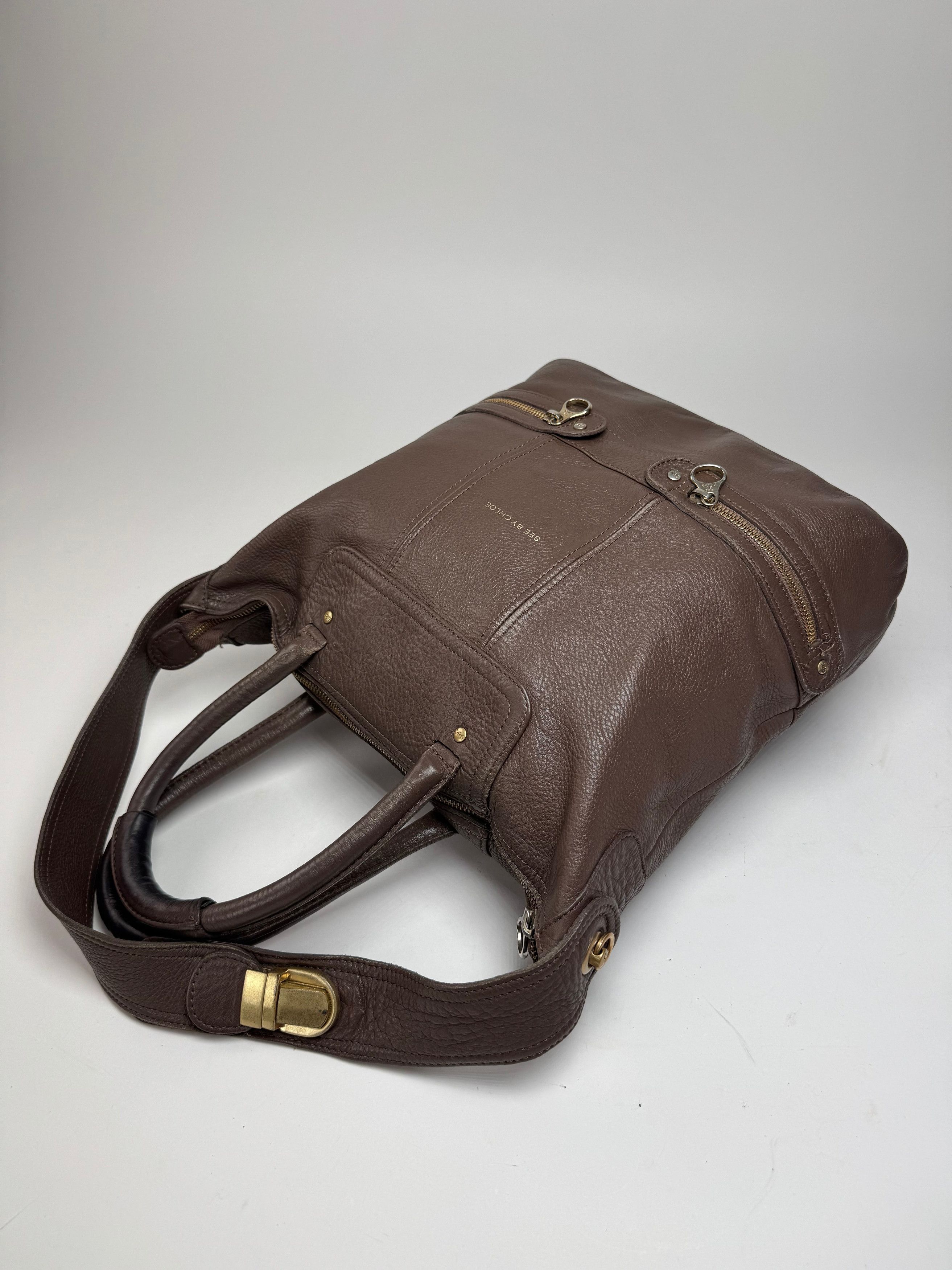 Chloe Vintage 2Way Leather Handbag Brown Size ONE SIZE - 8 Thumbnail