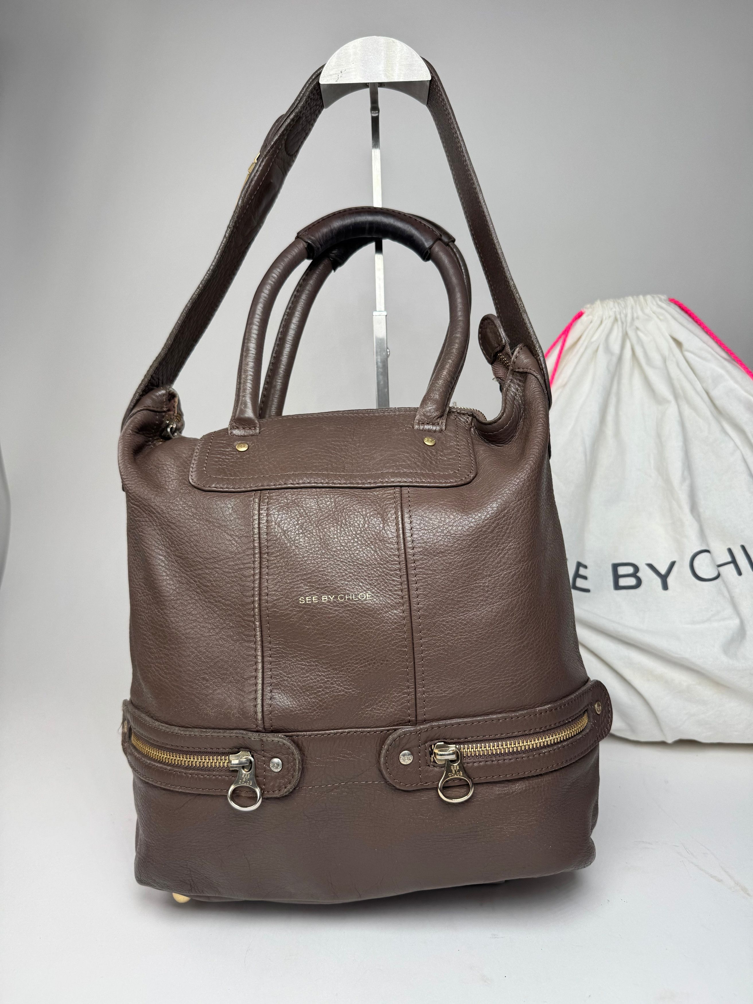 Chloe Vintage 2Way Leather Handbag Brown Size ONE SIZE - 6 Thumbnail