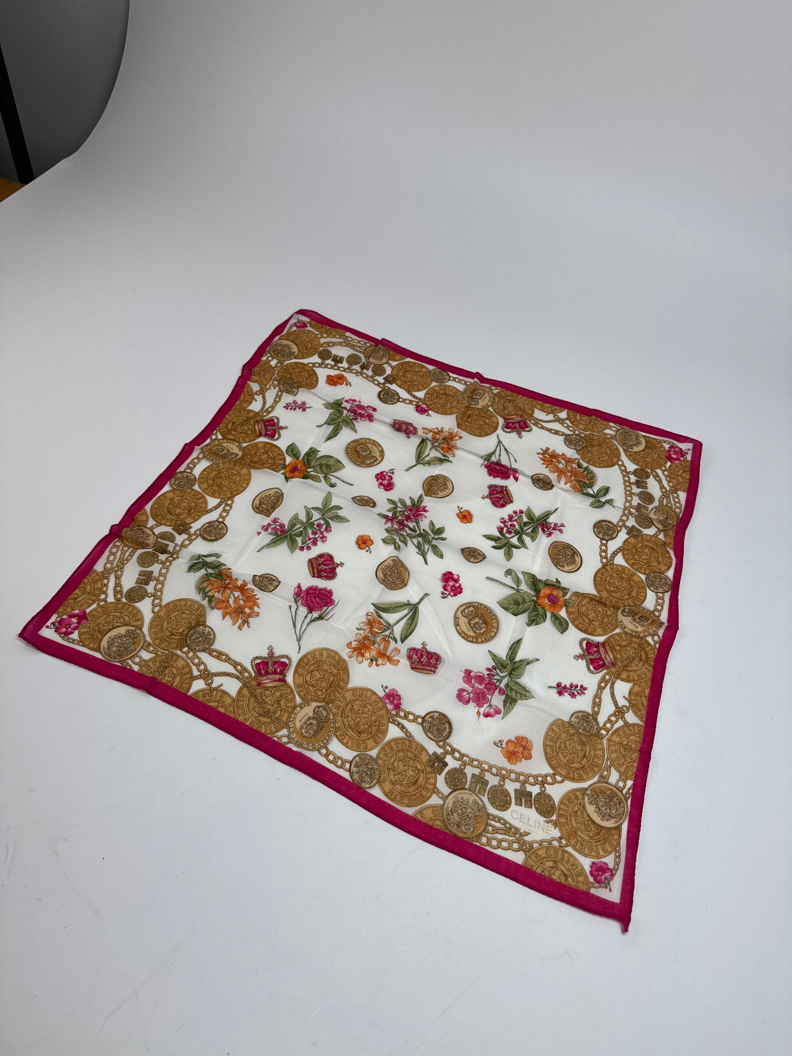 Celine Vintage Baroque Scarf Gold Red Size ONE SIZE - 5 Thumbnail