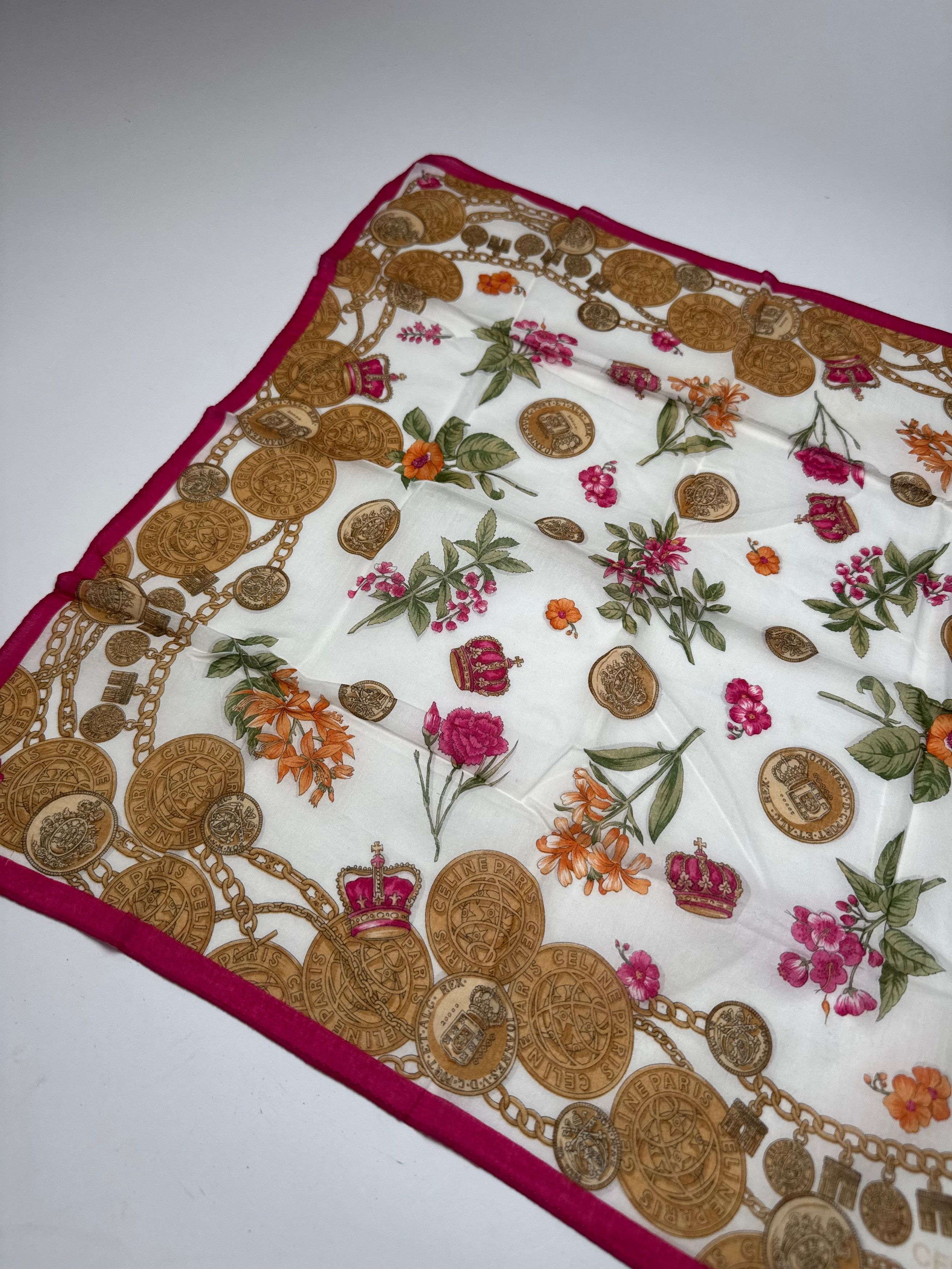 Celine Vintage Baroque Scarf Gold Red Size ONE SIZE - 3 Thumbnail