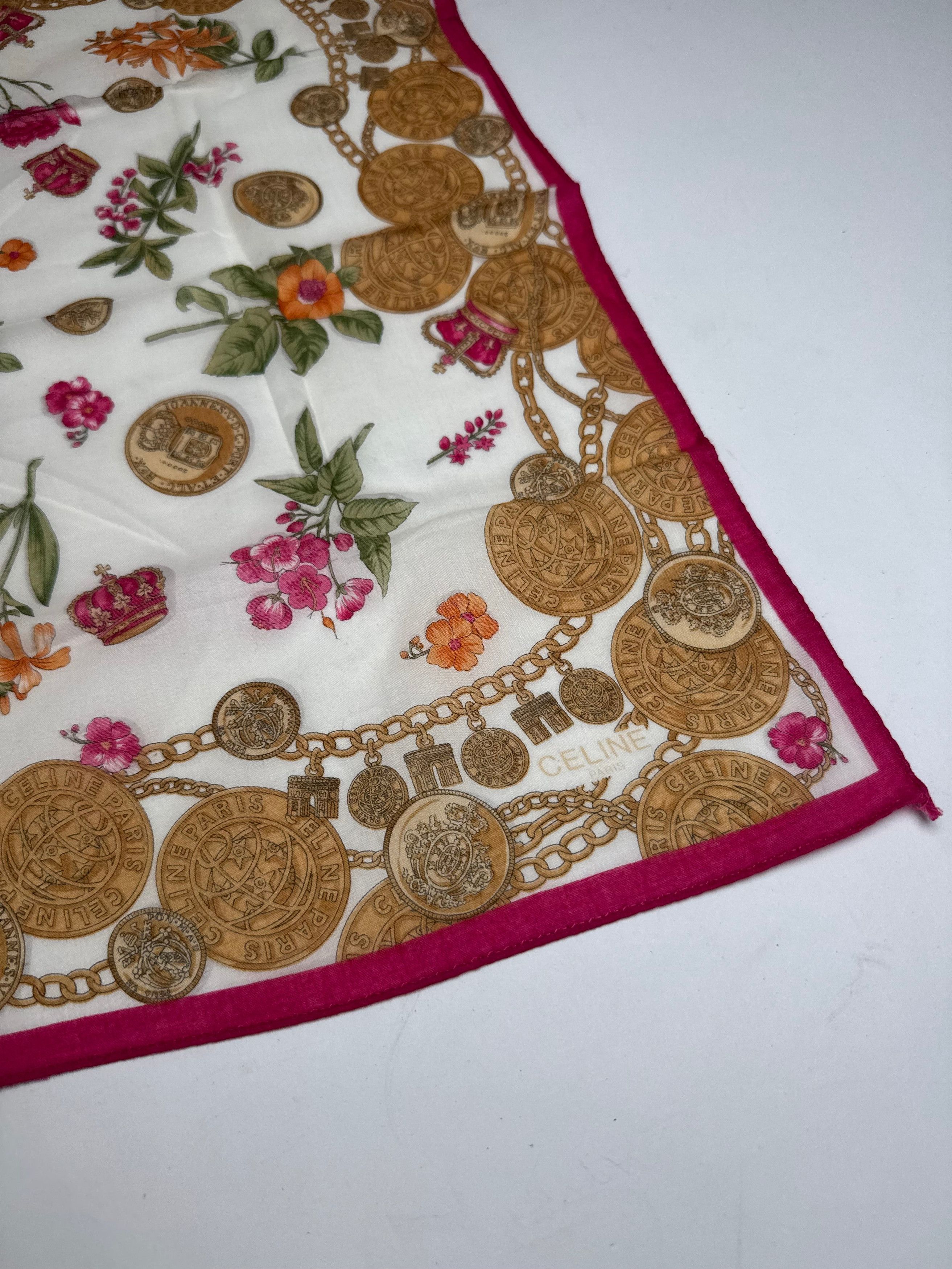 Celine Vintage Baroque Scarf Gold Red Size ONE SIZE - 2 Thumbnail