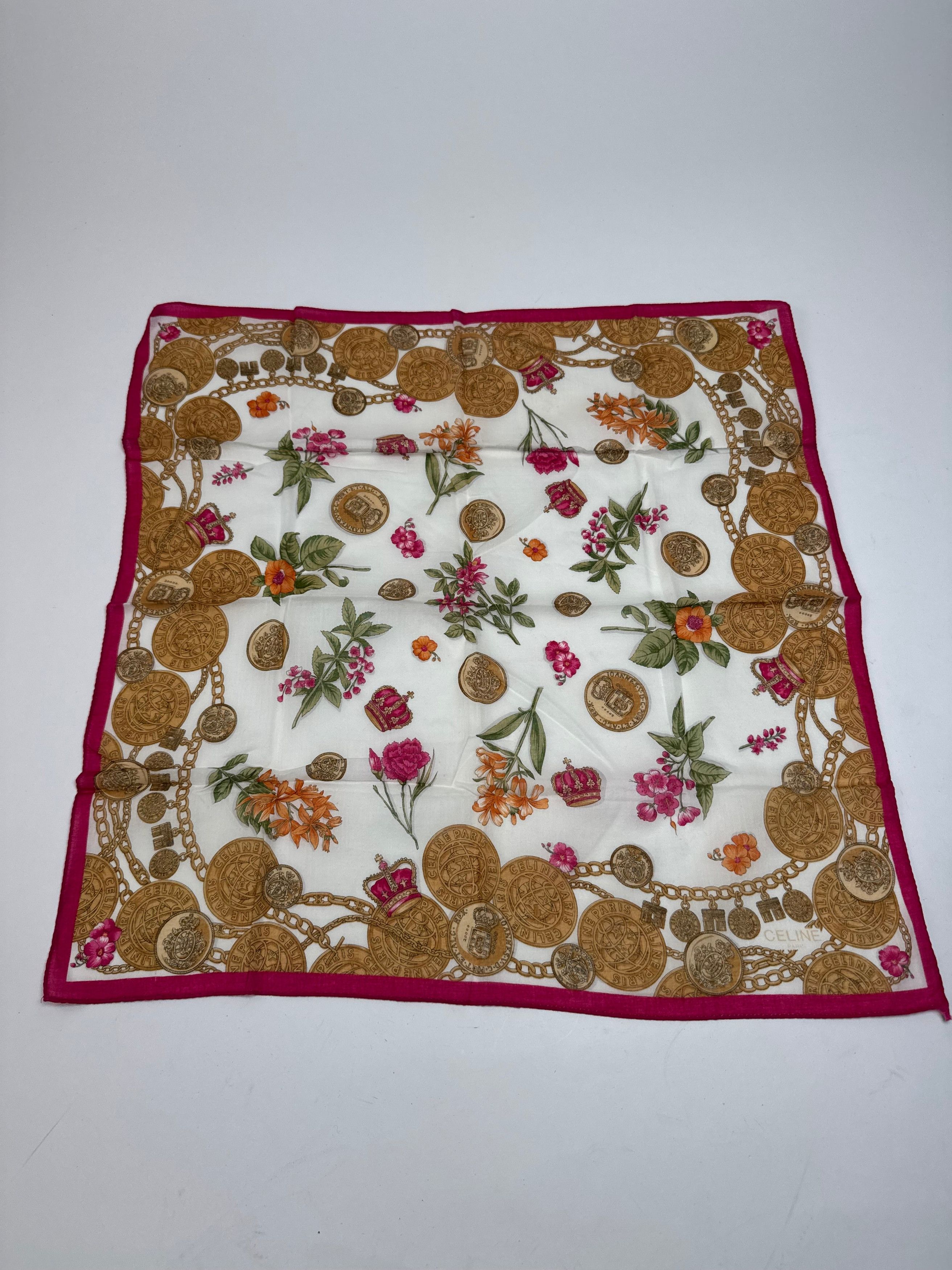 Celine Vintage Baroque Scarf Gold Red Size ONE SIZE - 4 Thumbnail