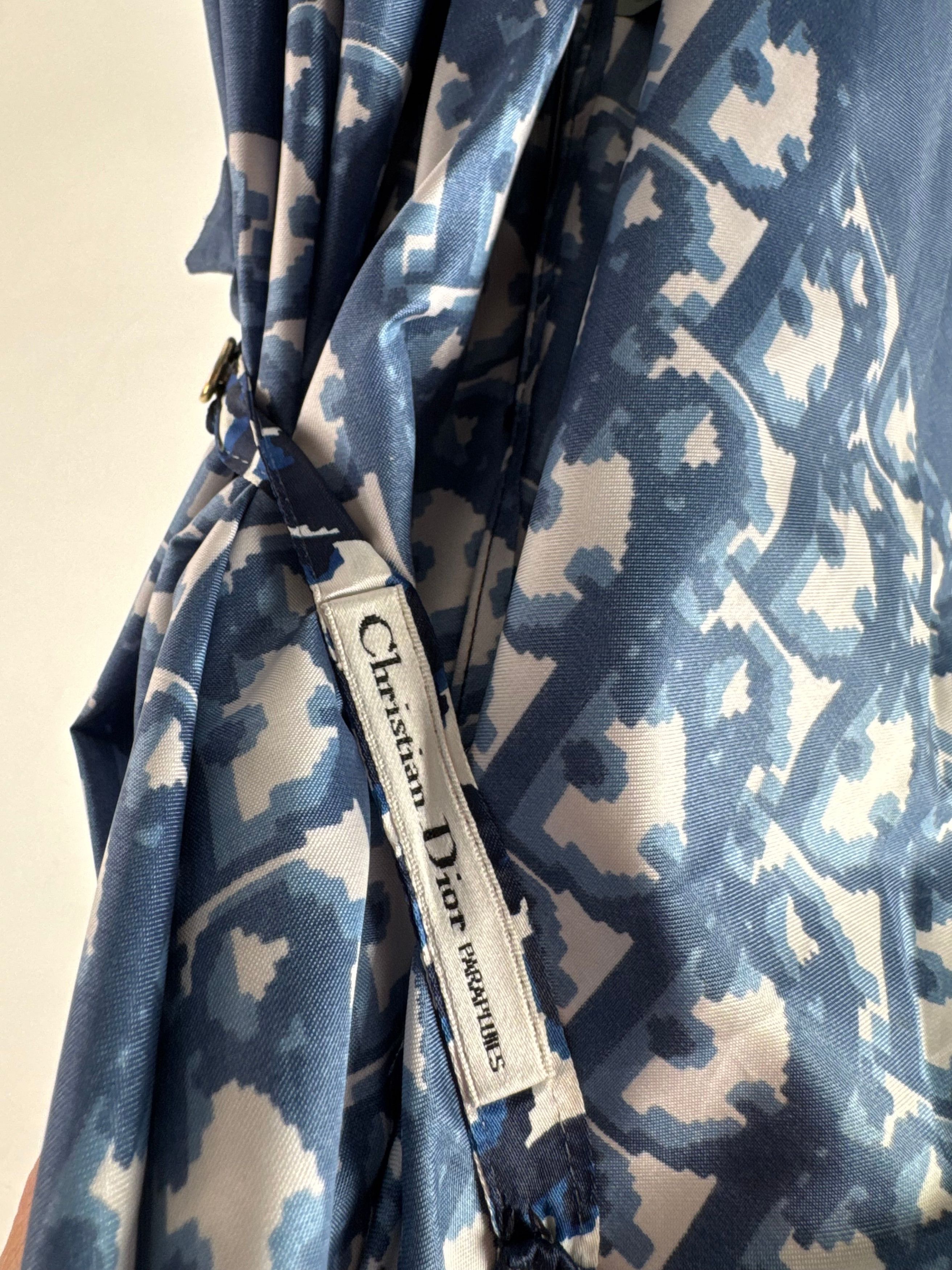 Dior Vintage Oblique Monogram Umbrella Navy White Size ONE SIZE - 10 Thumbnail