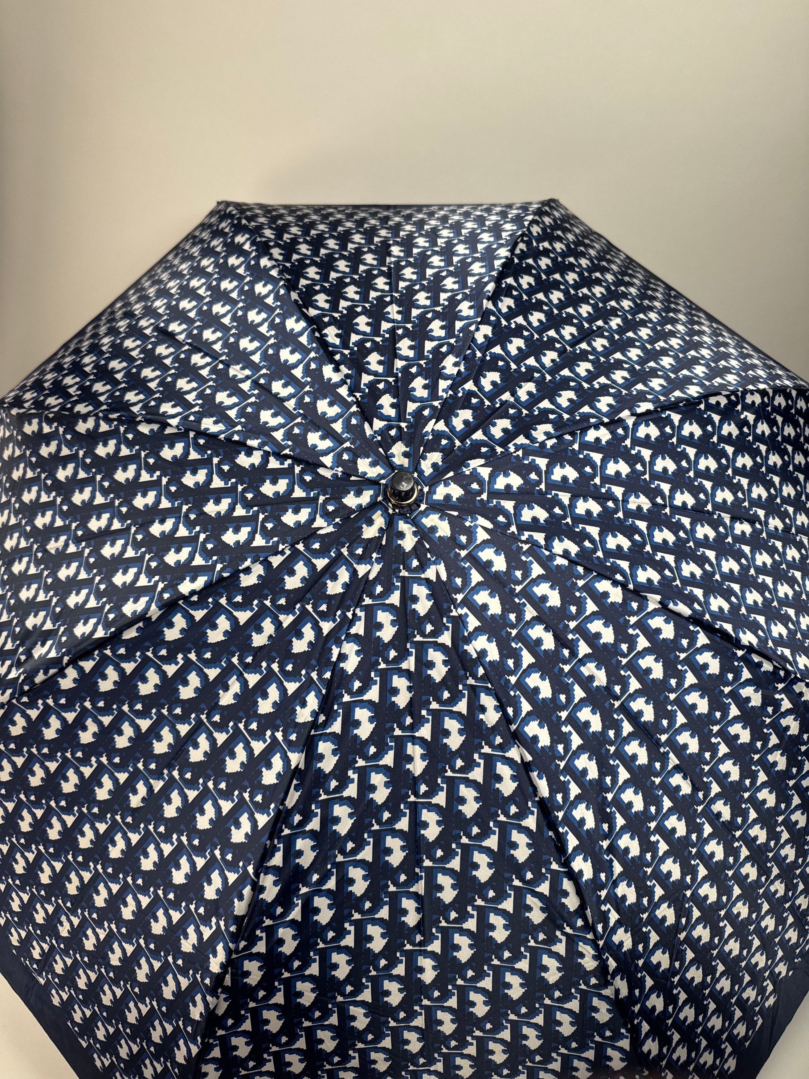 Dior Vintage Oblique Monogram Umbrella Navy White Size ONE SIZE - 6 Thumbnail