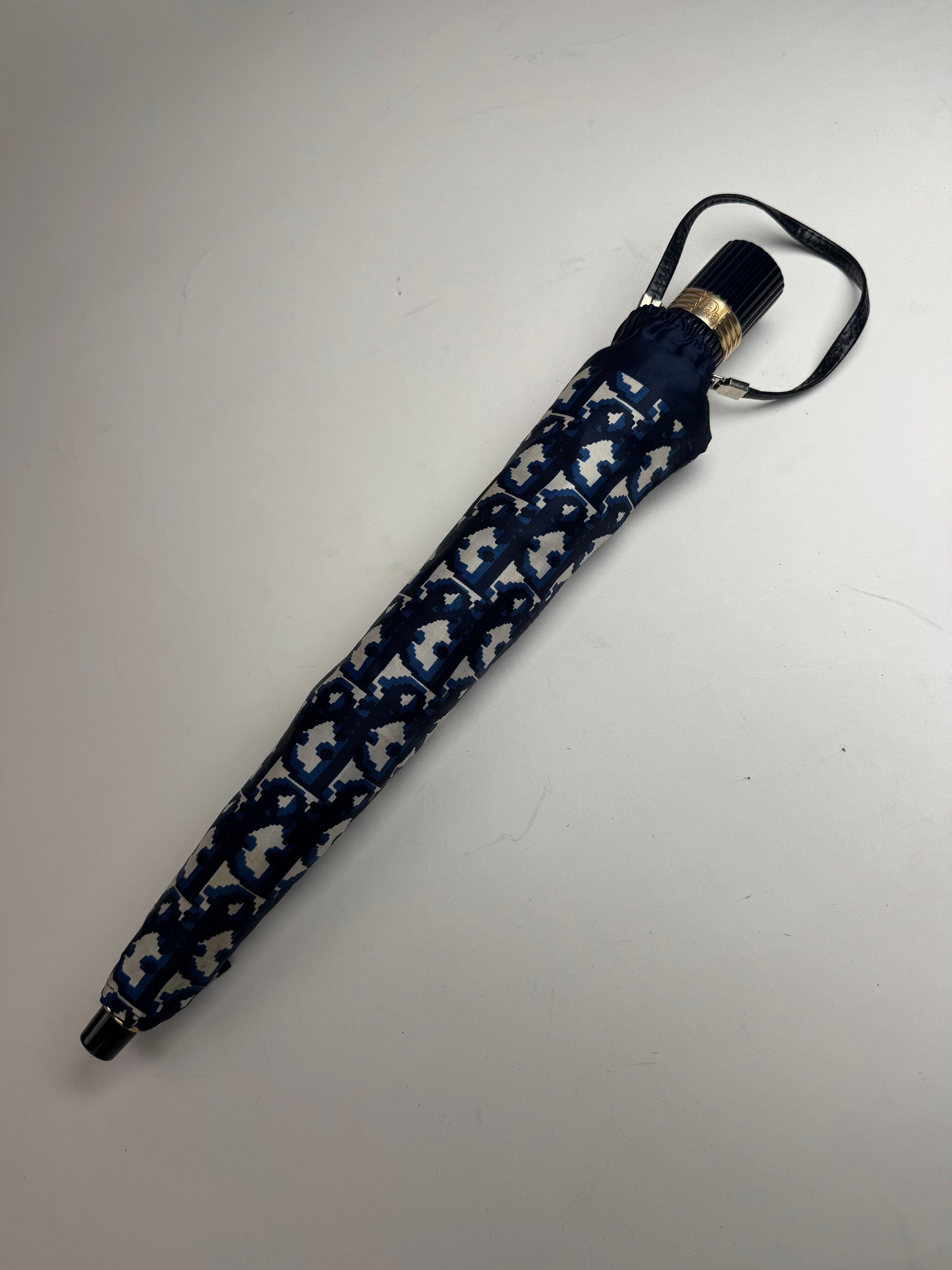 Dior Vintage Oblique Monogram Umbrella Navy White Size ONE SIZE - 9 Thumbnail