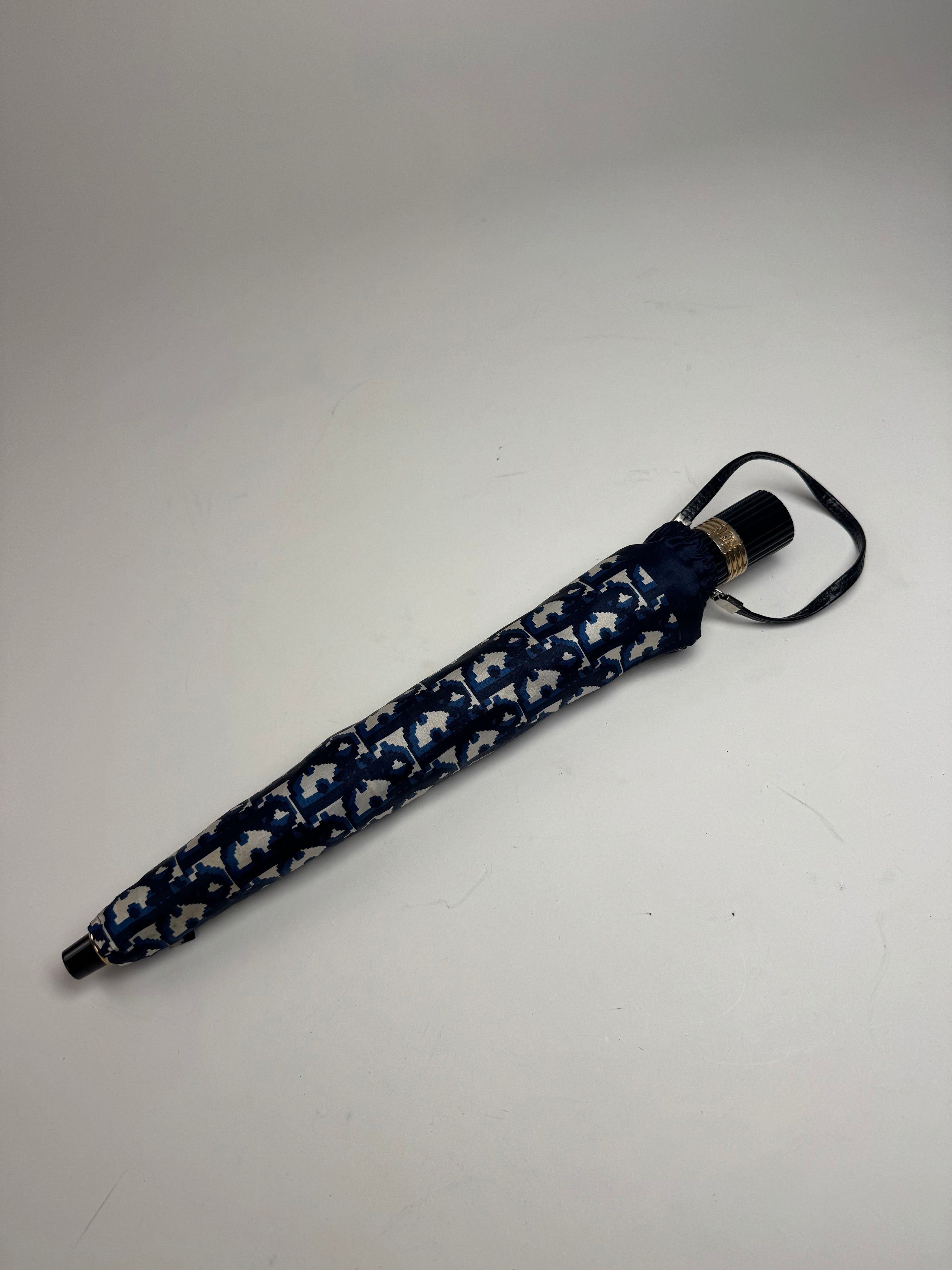 Dior Vintage Oblique Monogram Umbrella Navy White Size ONE SIZE - 2 Thumbnail