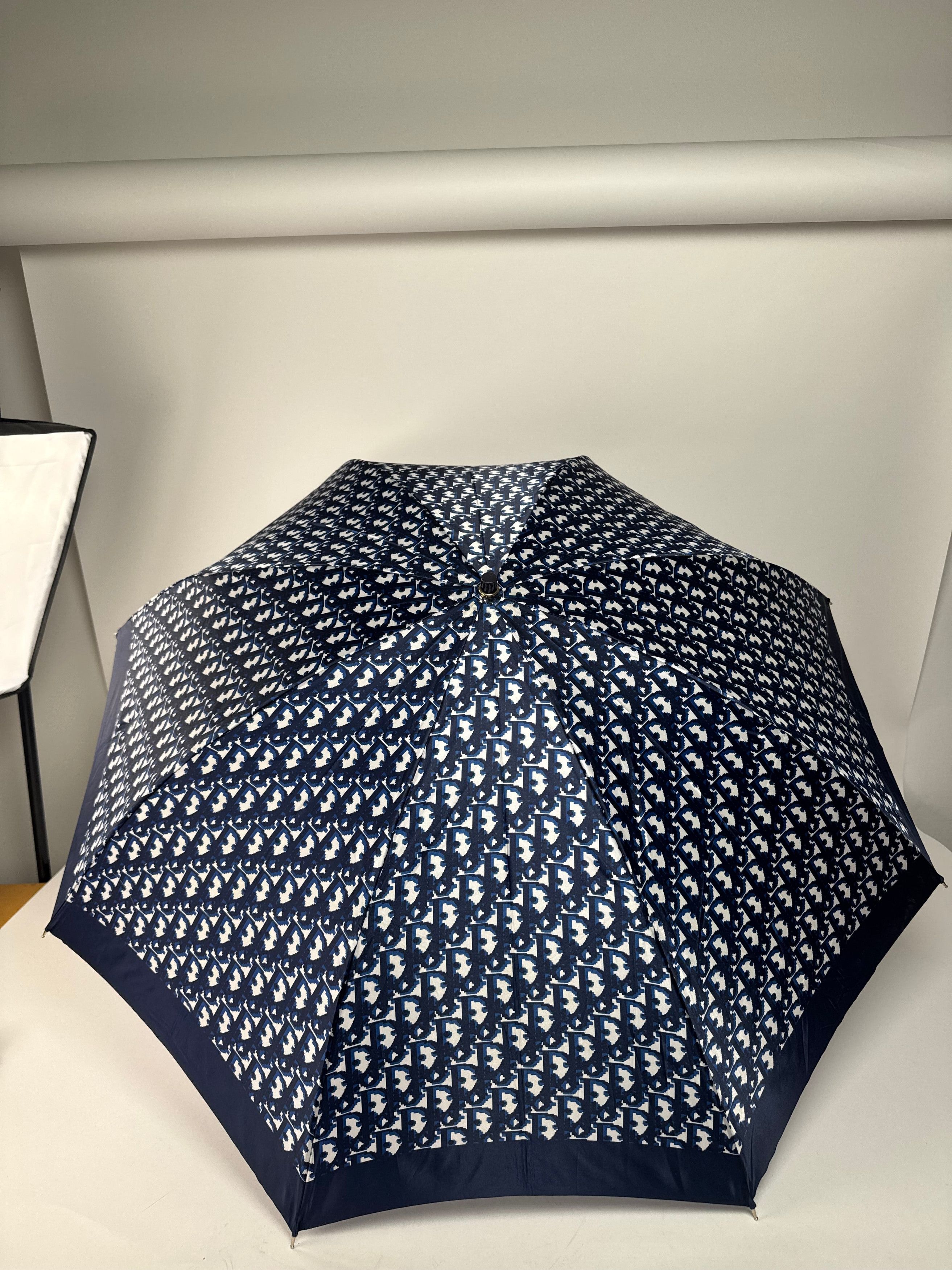 Dior Vintage Oblique Monogram Umbrella Navy White Size ONE SIZE - 4 Thumbnail