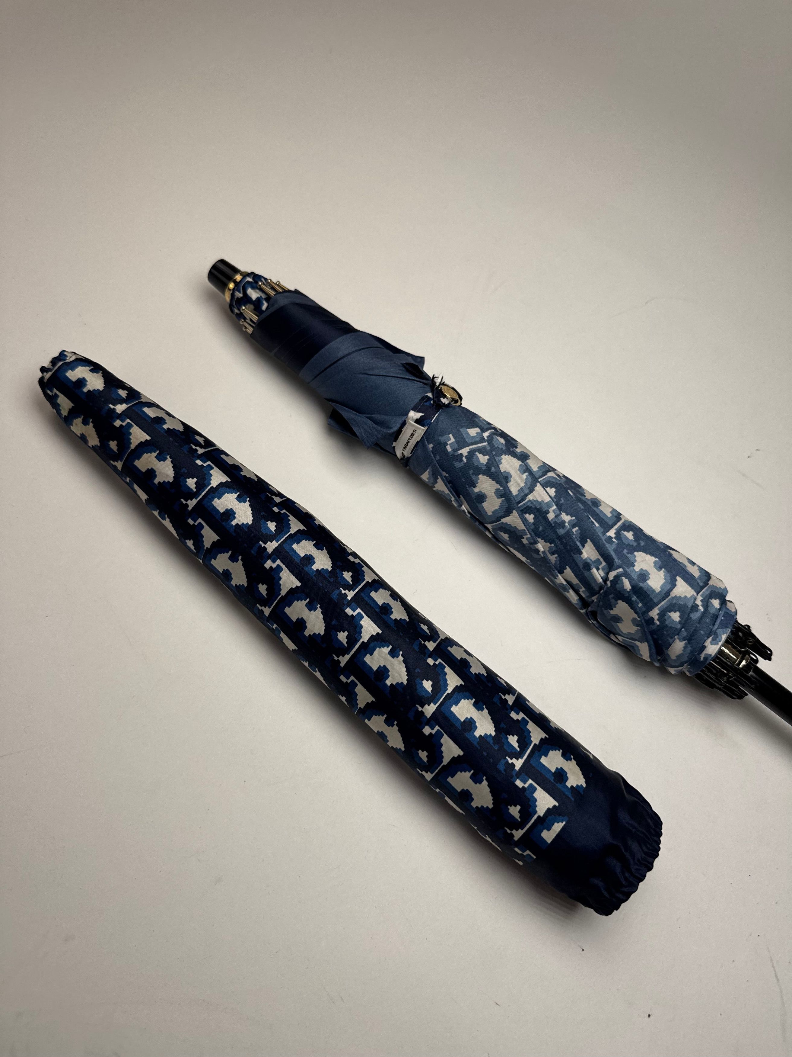 Dior Vintage Oblique Monogram Umbrella Navy White Size ONE SIZE - 3 Thumbnail