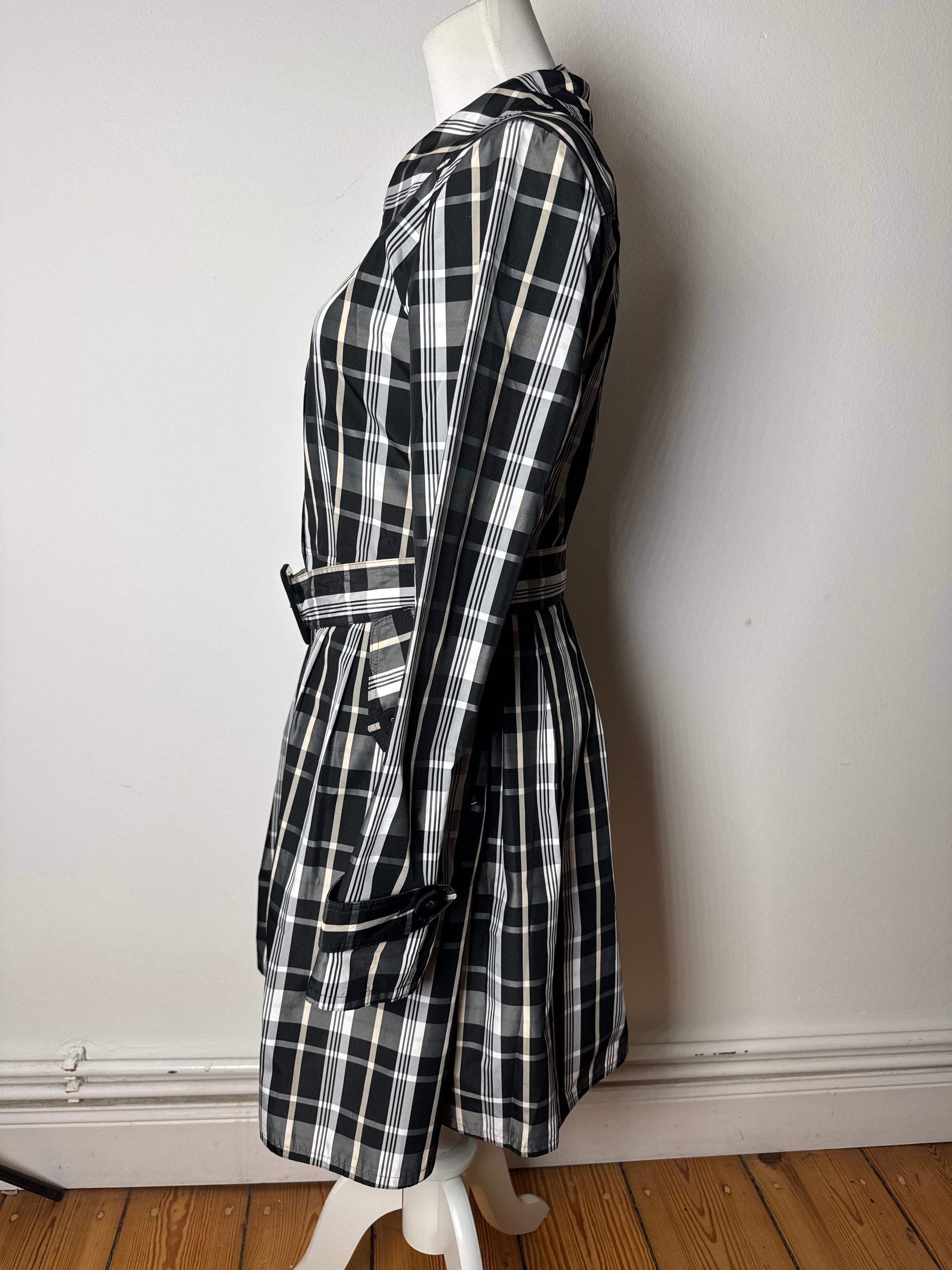 Courreges Vintage Trenchcoat black White Checked 36/S Size S / US 4 / IT 40 - 2 Thumbnail