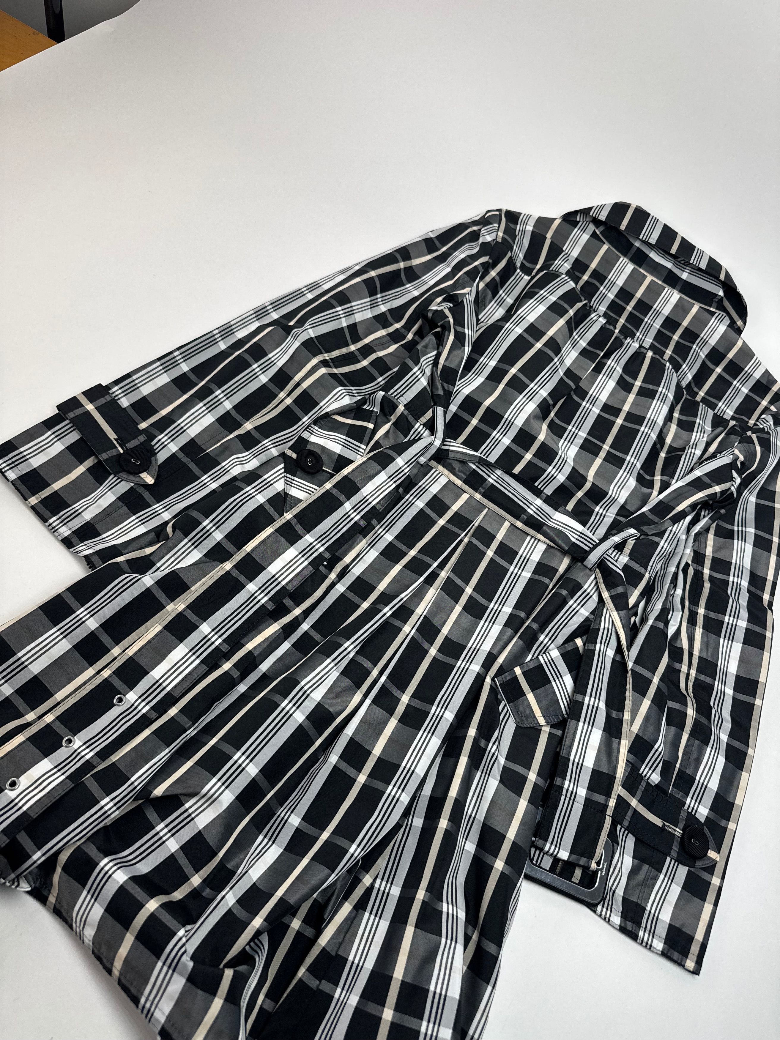 Courreges Vintage Trenchcoat black White Checked 36/S Size S / US 4 / IT 40 - 8 Thumbnail
