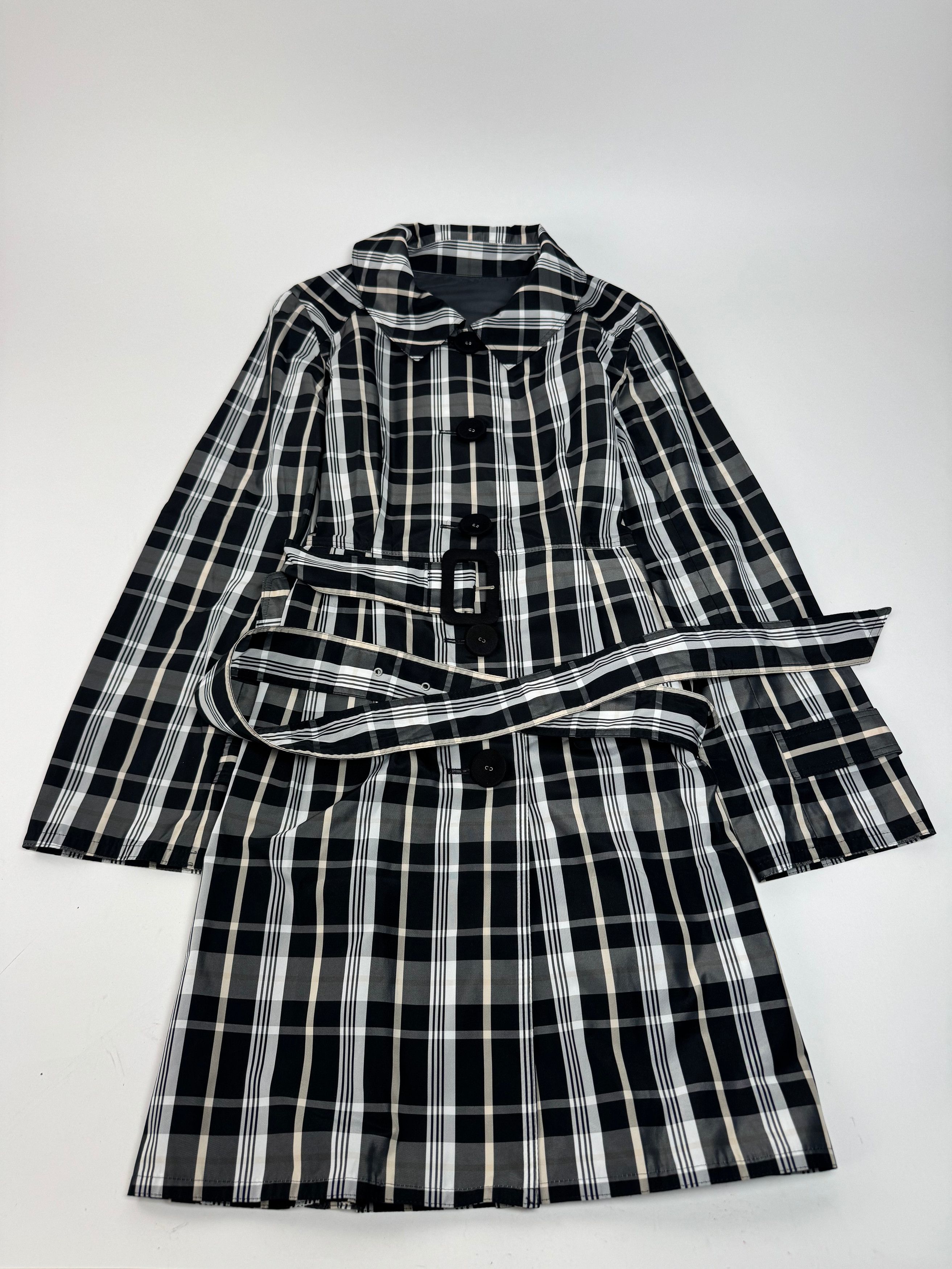 Courreges Vintage Trenchcoat black White Checked 36/S Size S / US 4 / IT 40 - 4 Thumbnail