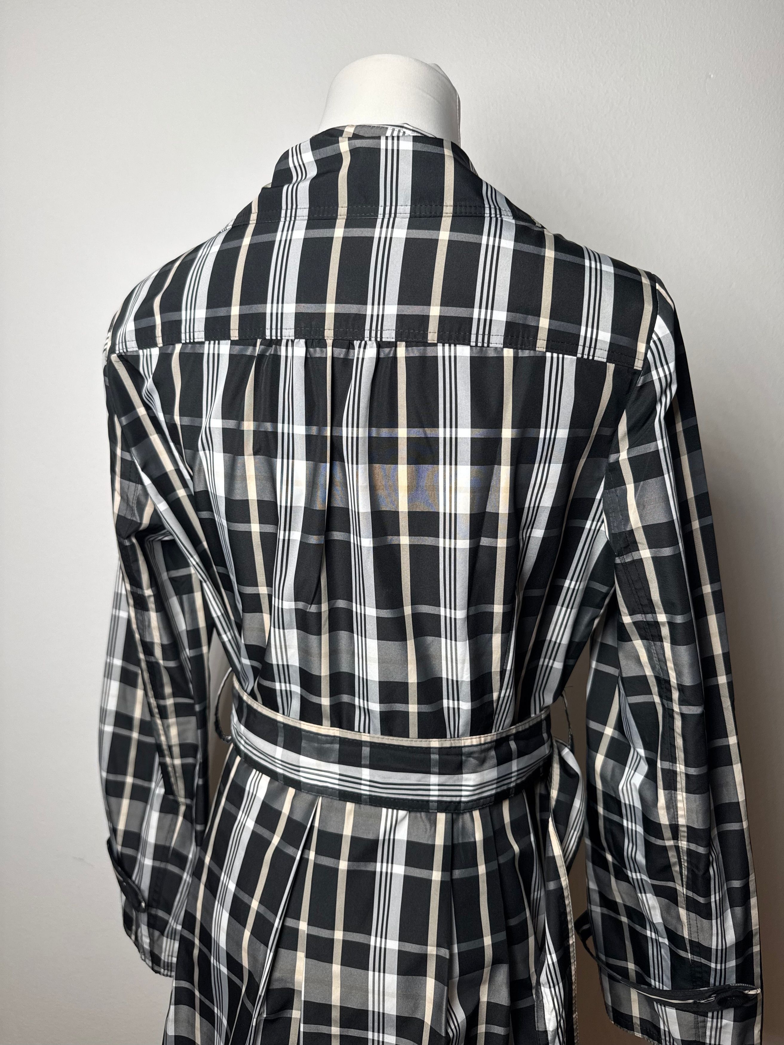 Courreges Vintage Trenchcoat black White Checked 36/S Size S / US 4 / IT 40 - 13 Thumbnail