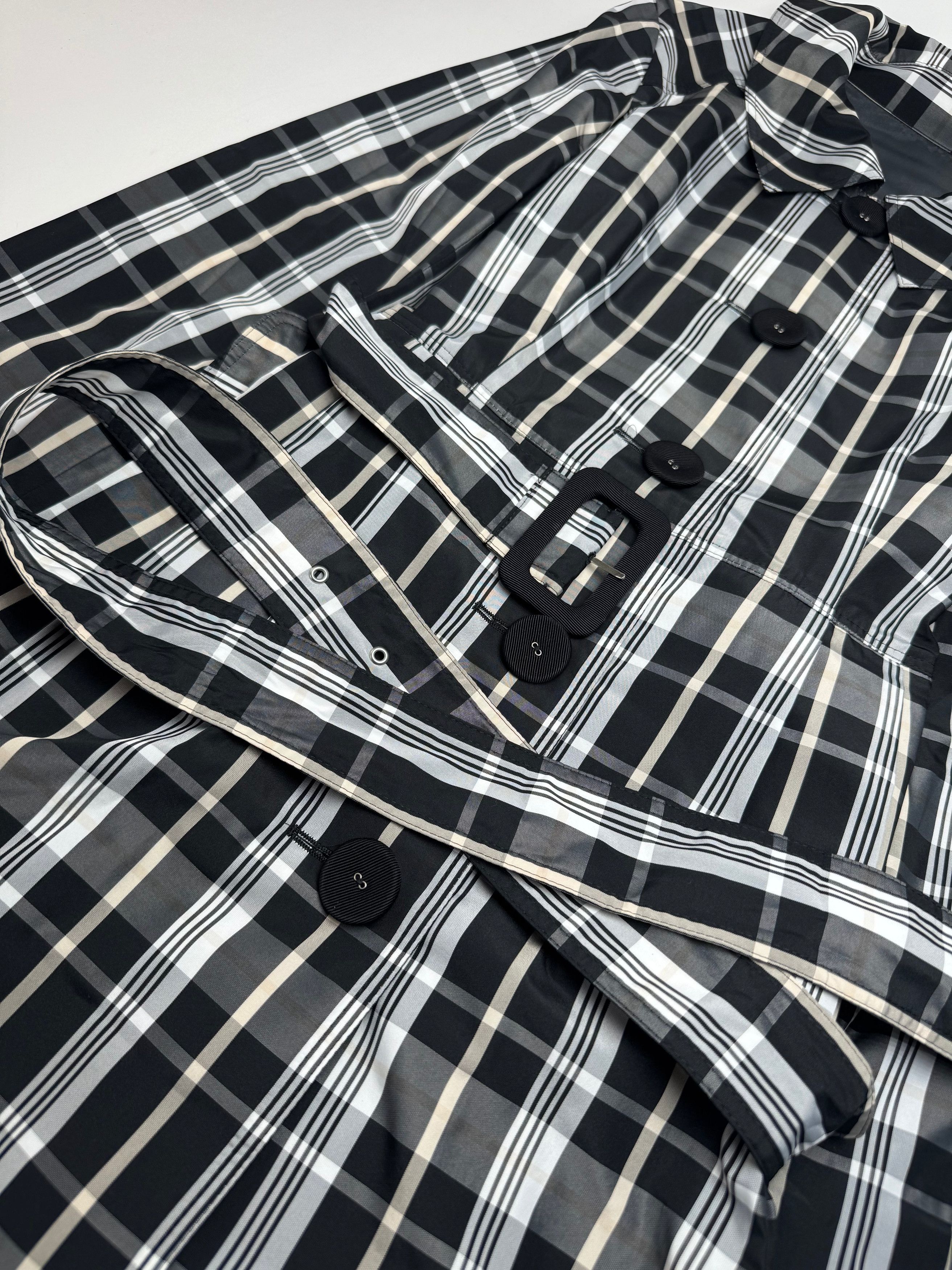 Courreges Vintage Trenchcoat black White Checked 36/S Size S / US 4 / IT 40 - 5 Thumbnail