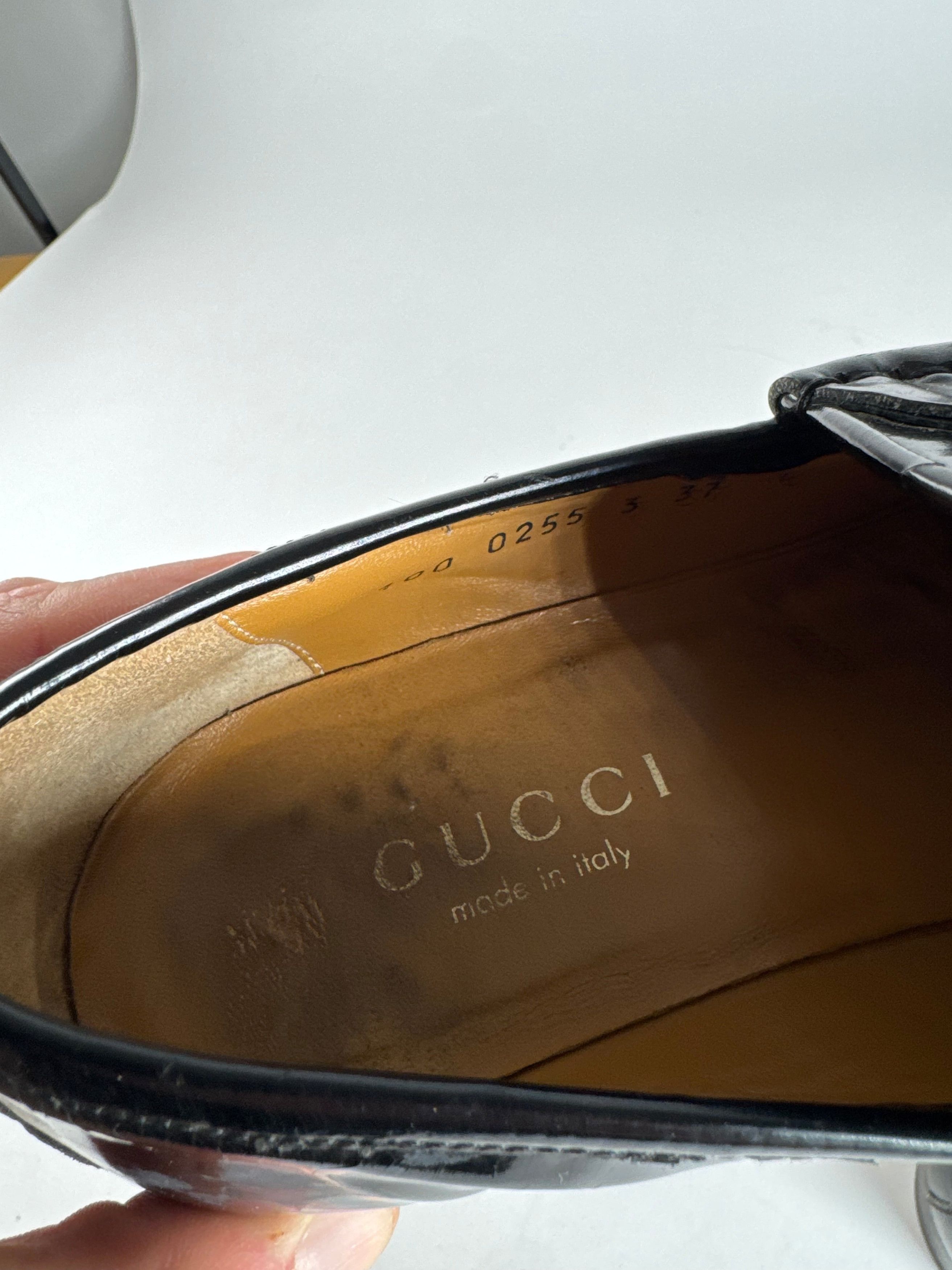 Gucci Vintage Patent Leather Loafer Black EU37 Size US 6 / IT 36 - 7 Thumbnail
