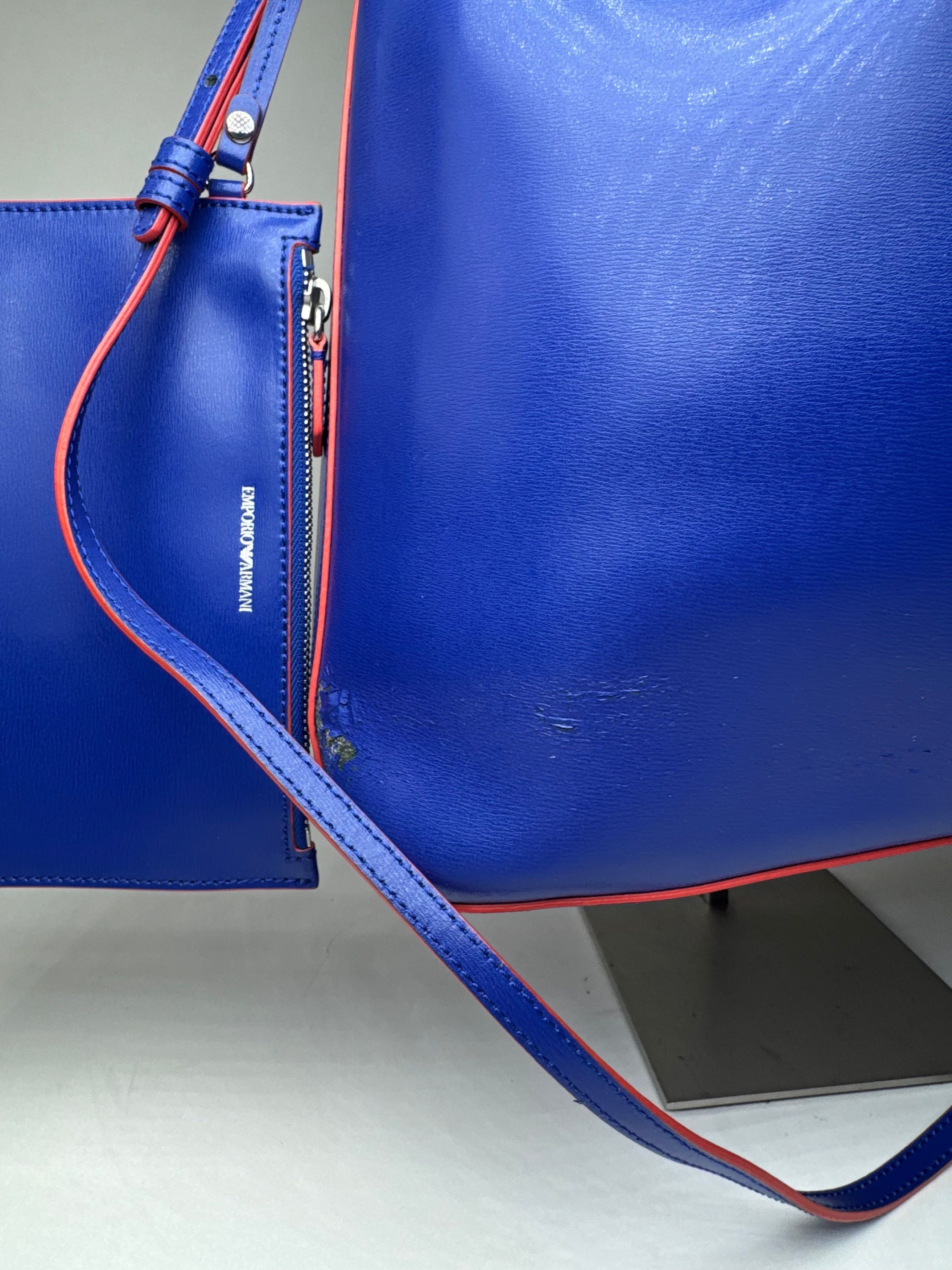 Emporio Armani Vintage 2Way Bucket Bag Blue Red Size ONE SIZE - 8 Thumbnail