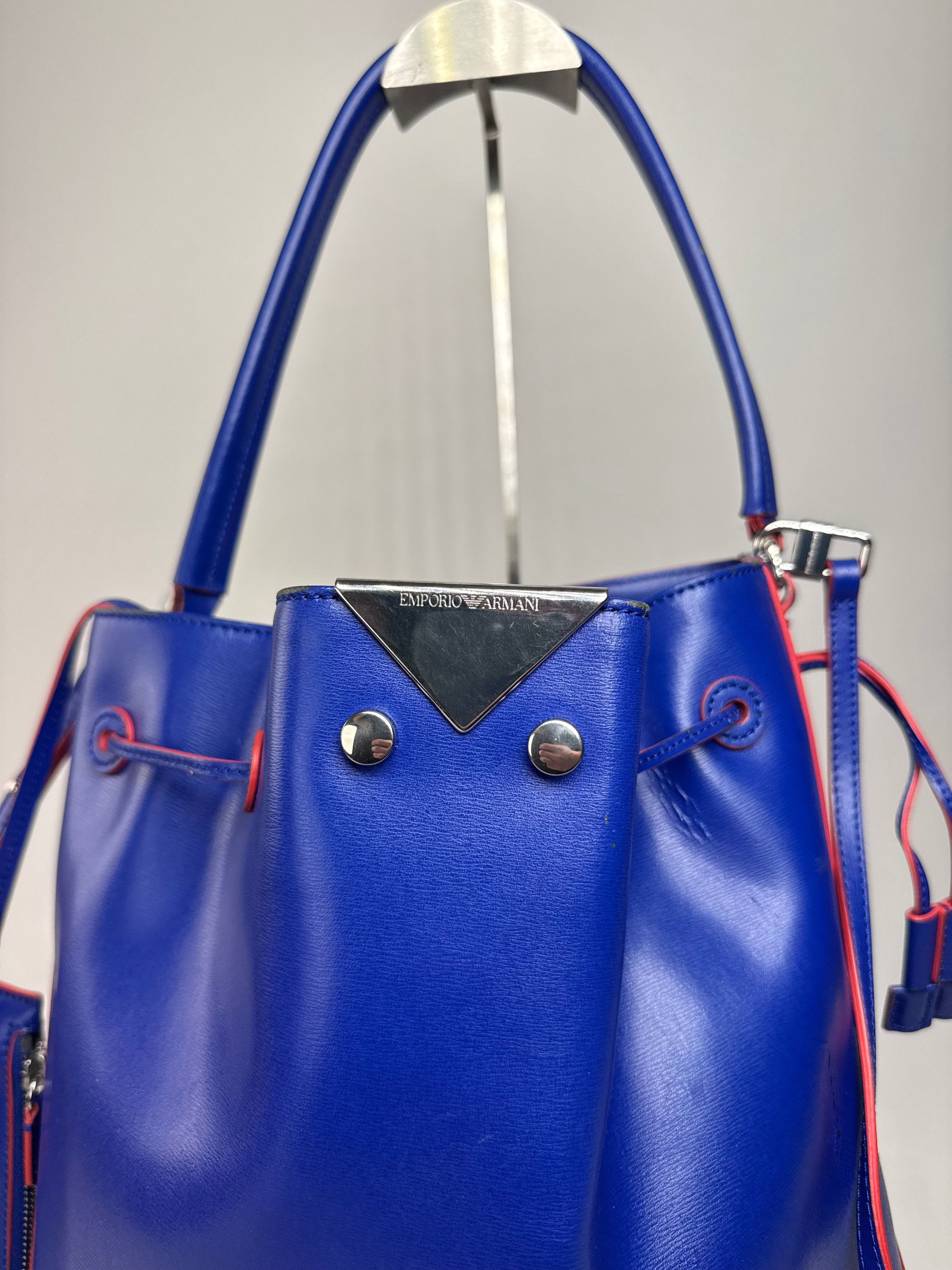 Emporio Armani Vintage 2Way Bucket Bag Blue Red Size ONE SIZE - 5 Thumbnail