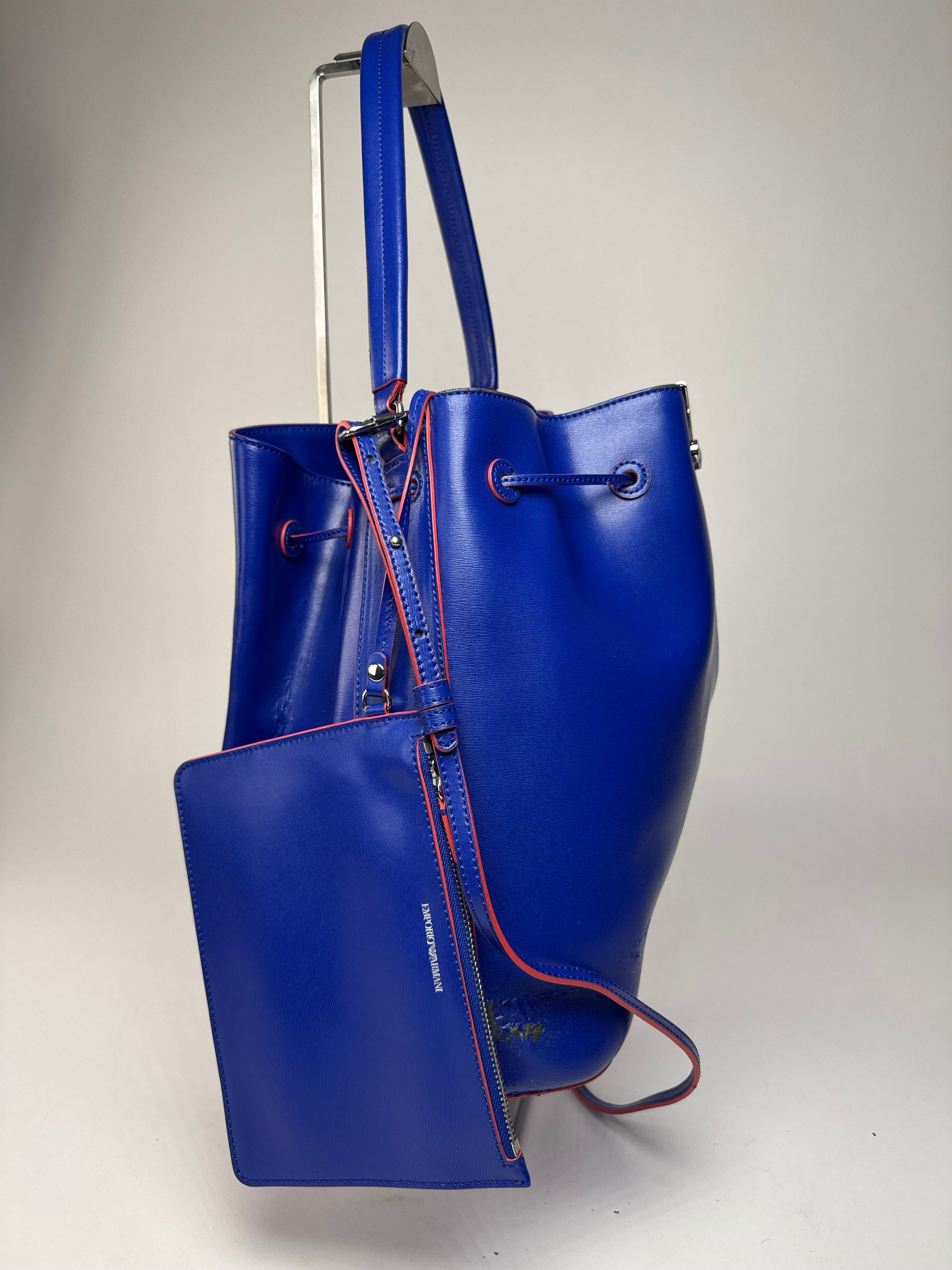 Emporio Armani Vintage 2Way Bucket Bag Blue Red Size ONE SIZE - 11 Thumbnail