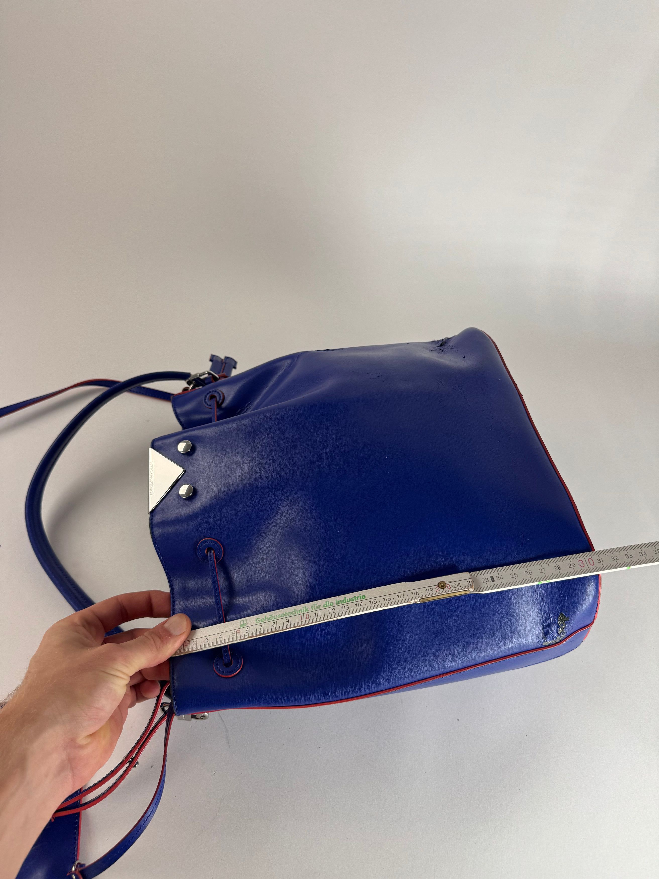 Emporio Armani Vintage 2Way Bucket Bag Blue Red Size ONE SIZE - 13 Thumbnail