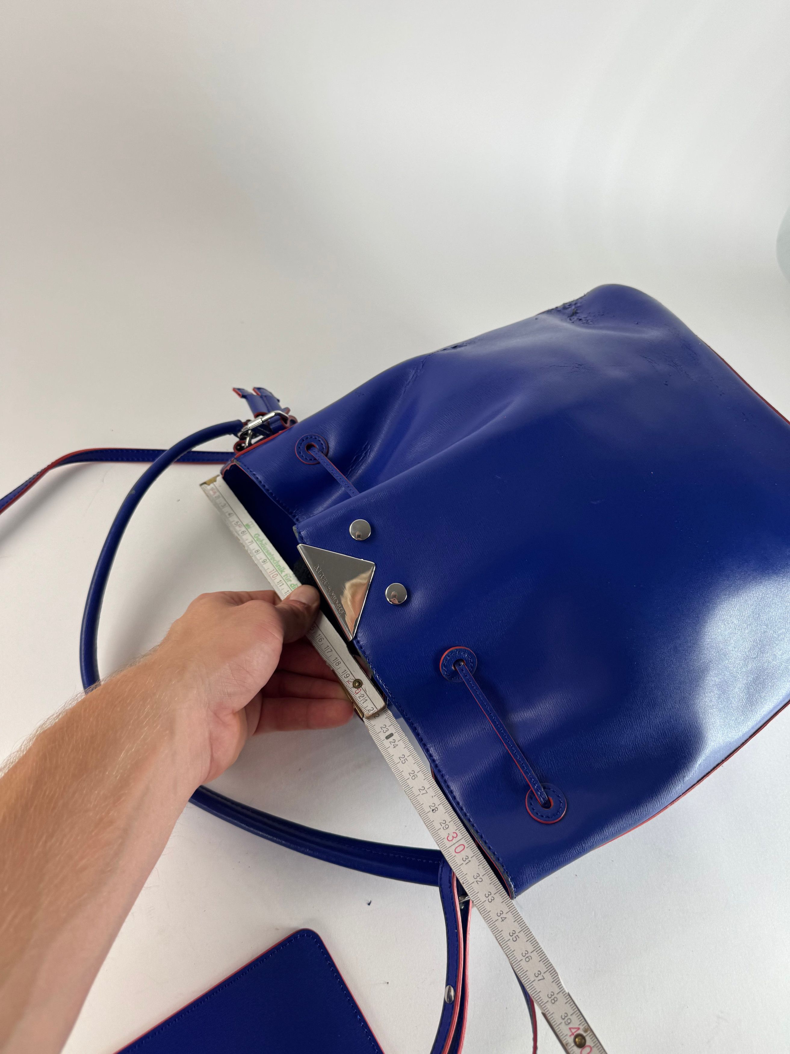 Emporio Armani Vintage 2Way Bucket Bag Blue Red Size ONE SIZE - 14 Thumbnail