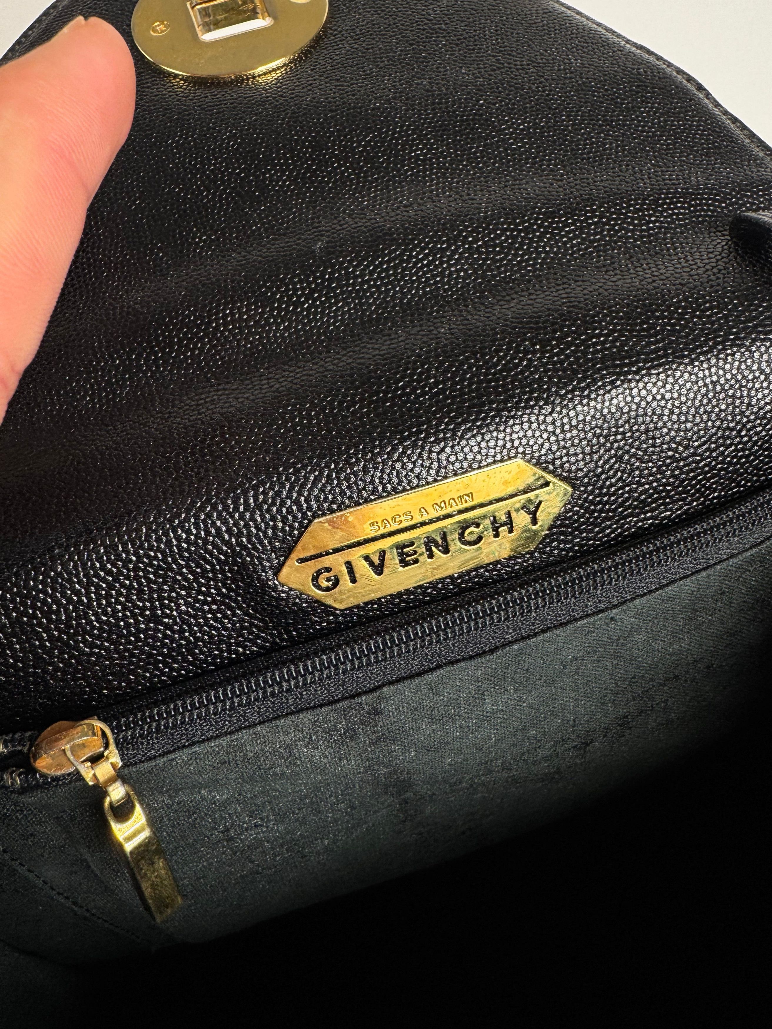 Givenchy Vintage Snake Emblossed Leather Handbag Black Size ONE SIZE - 4 Thumbnail