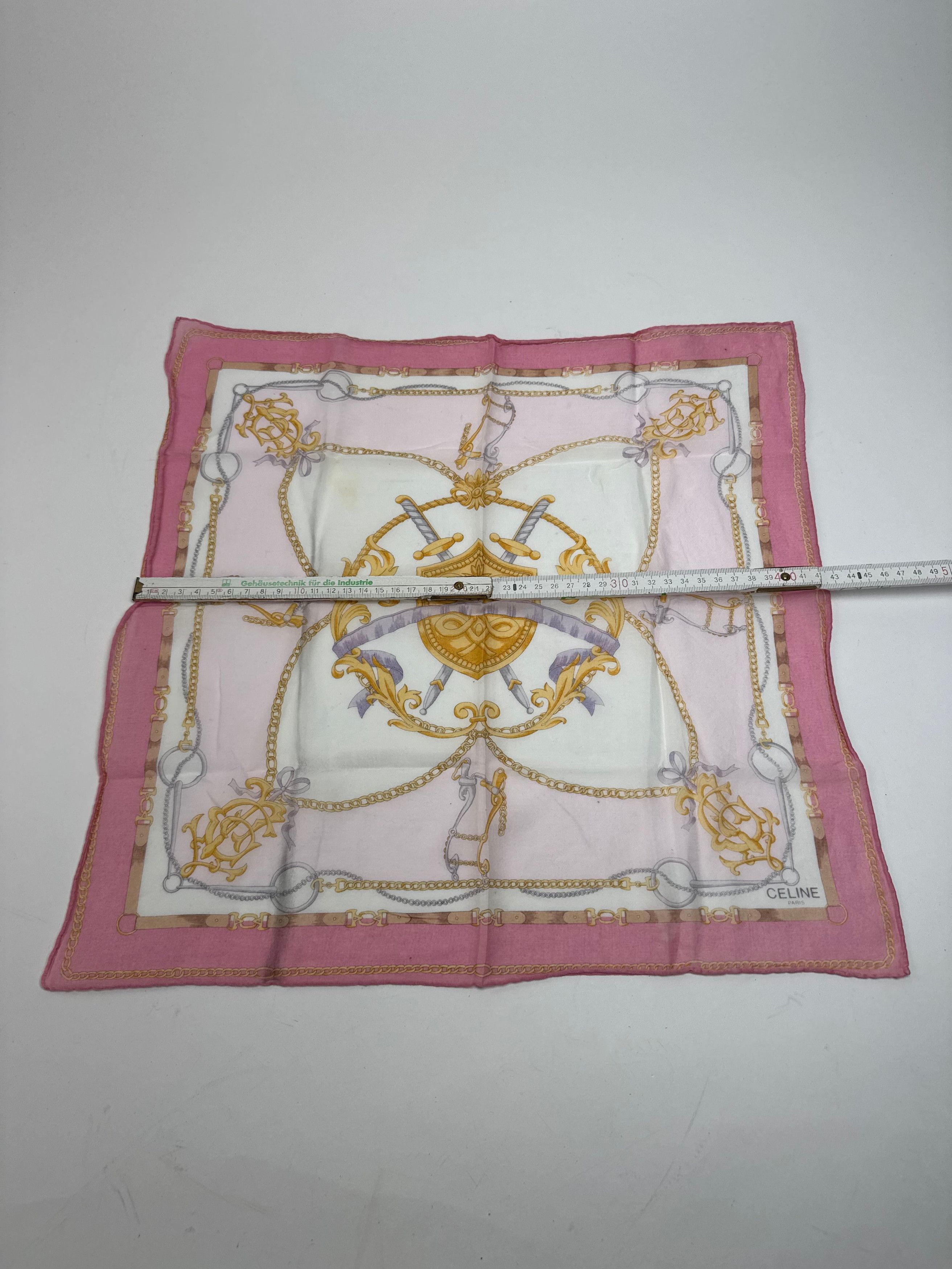 Other Vintage Celine Sword And Chield Scarf White Pink Size ONE SIZE - 7 Thumbnail