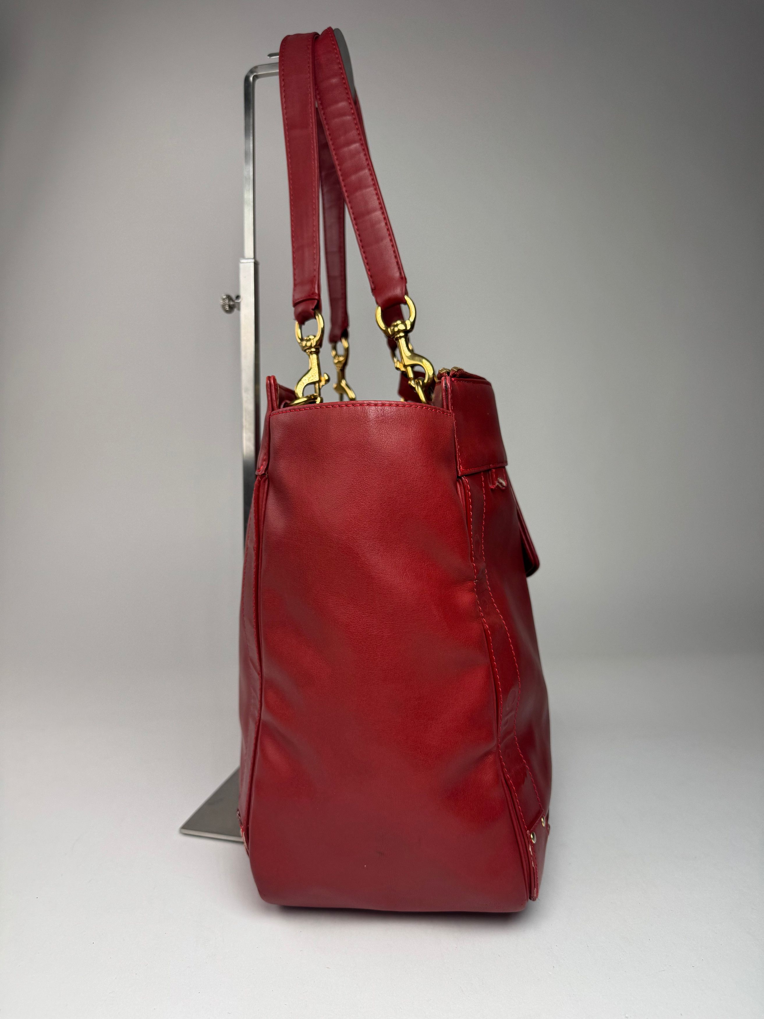 Chloe Vintage Leather Tote Bag Red Size ONE SIZE - 8 Thumbnail