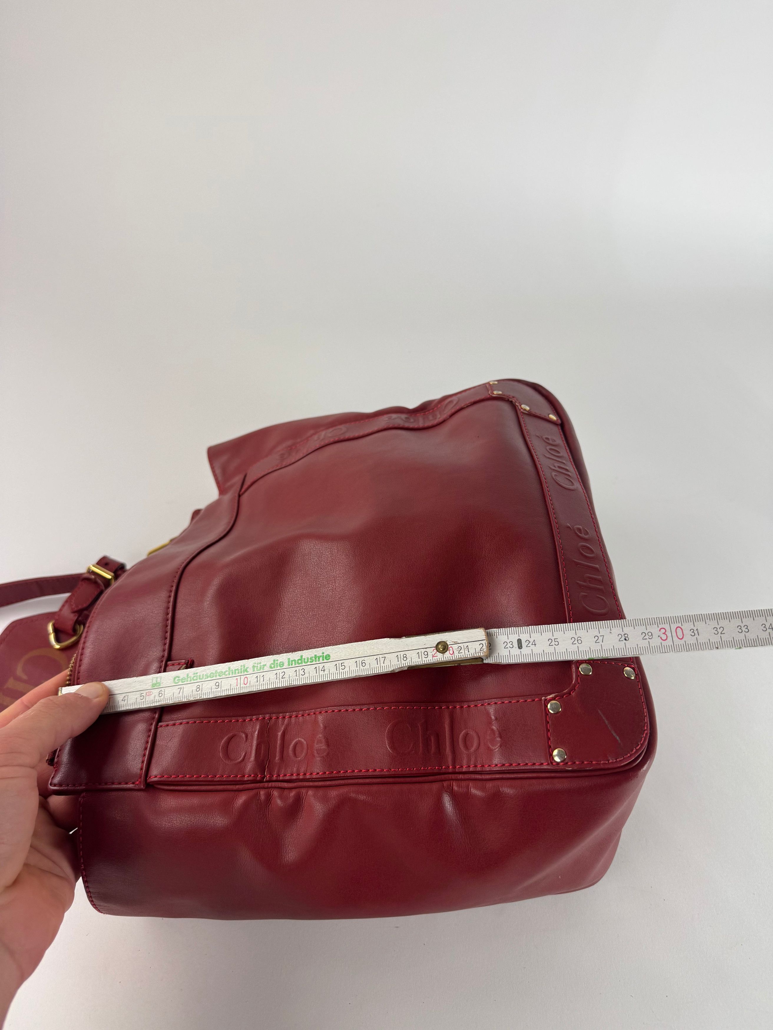 Chloe Vintage Leather Tote Bag Red Size ONE SIZE - 13 Thumbnail