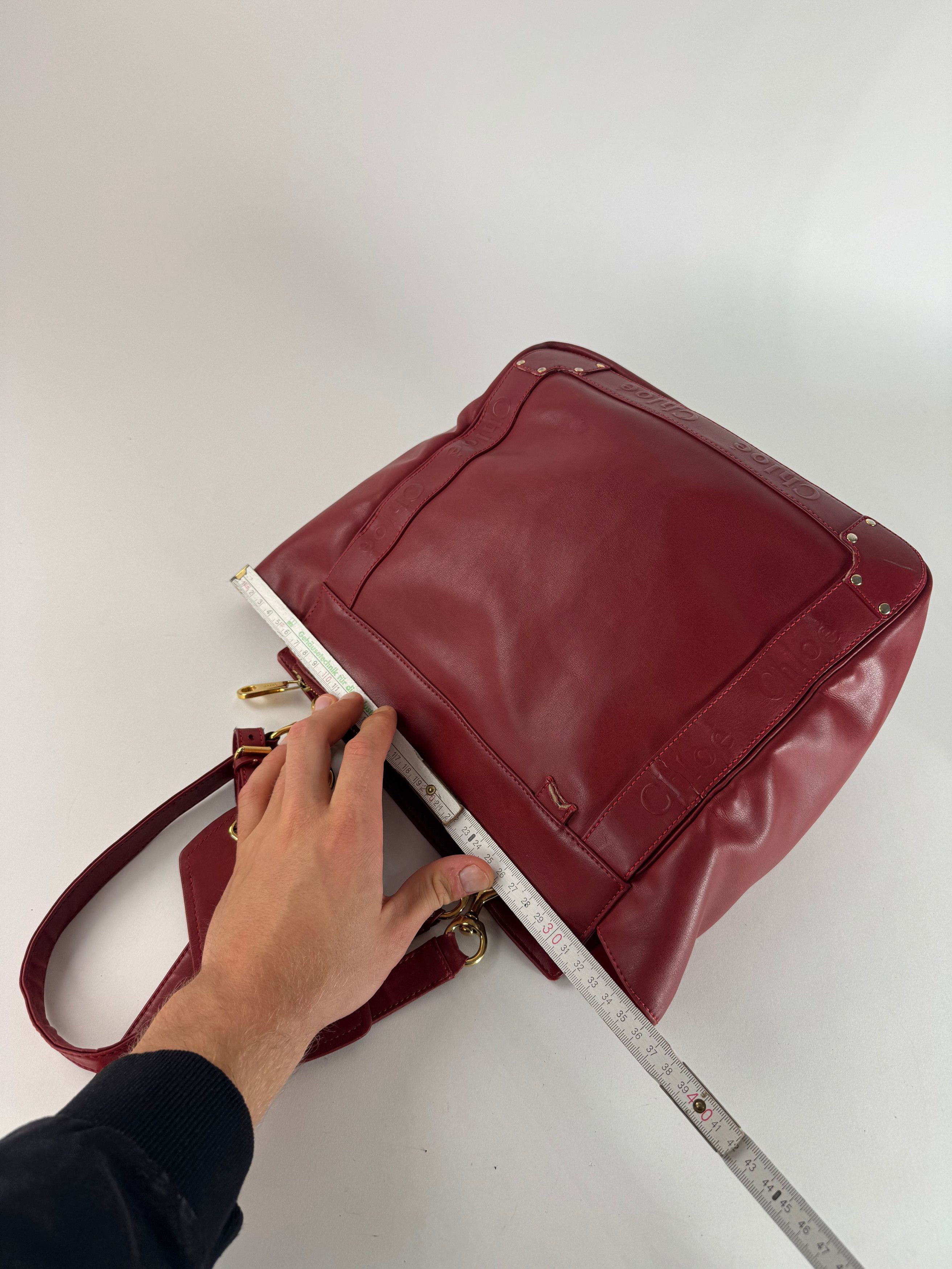 Chloe Vintage Leather Tote Bag Red Size ONE SIZE - 12 Thumbnail