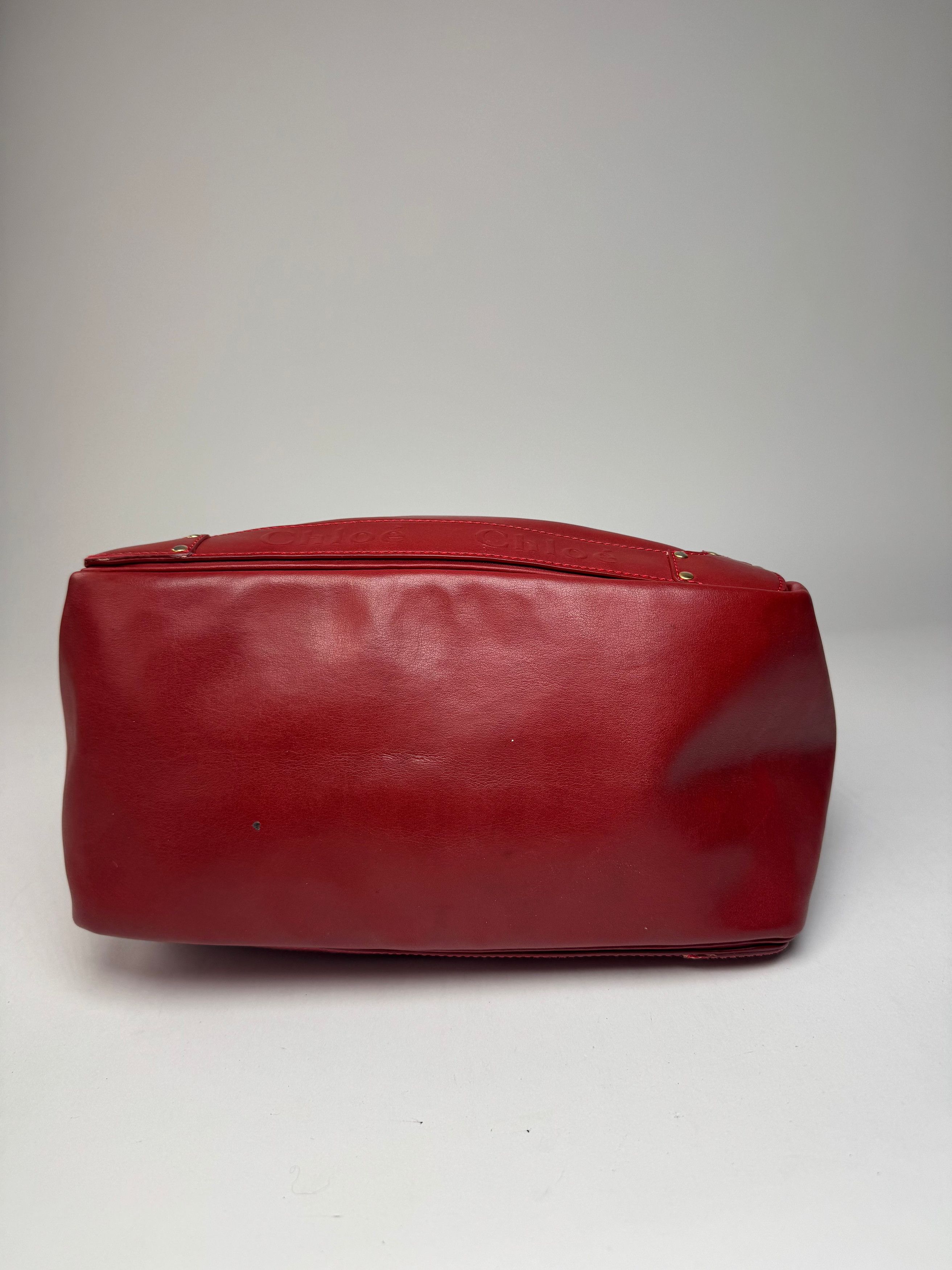 Chloe Vintage Leather Tote Bag Red Size ONE SIZE - 14 Thumbnail