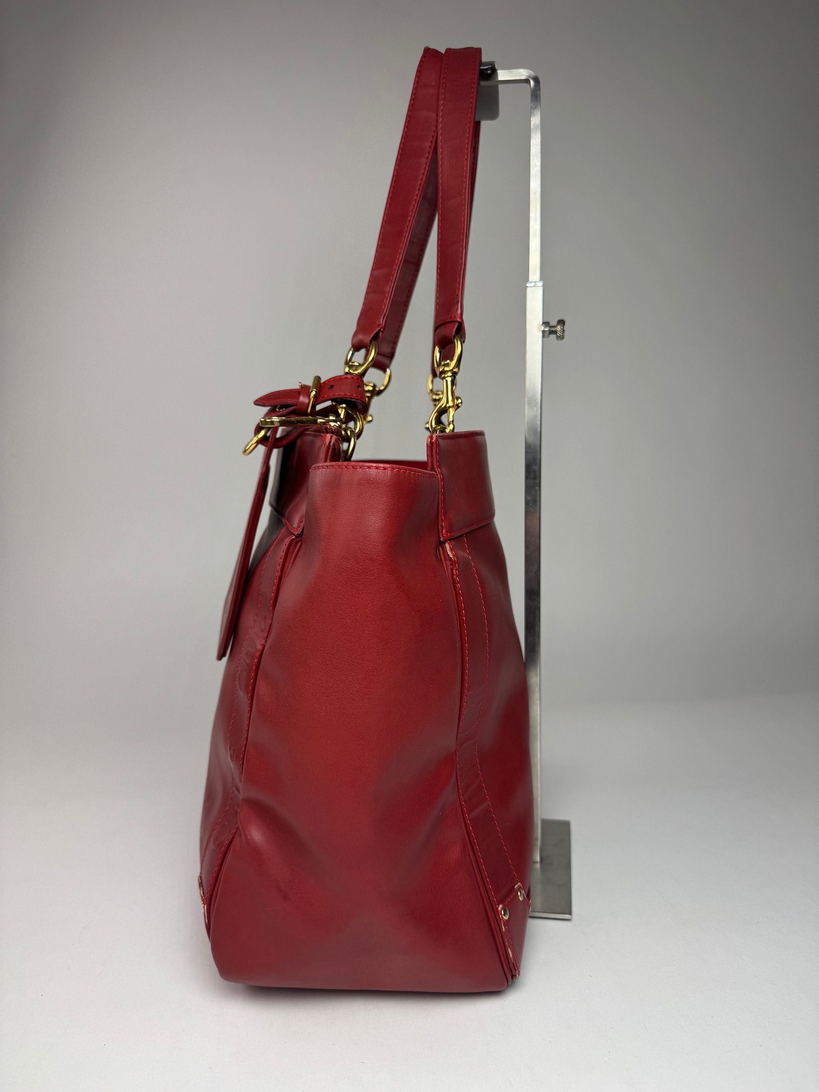 Chloe Vintage Leather Tote Bag Red Size ONE SIZE - 6 Thumbnail