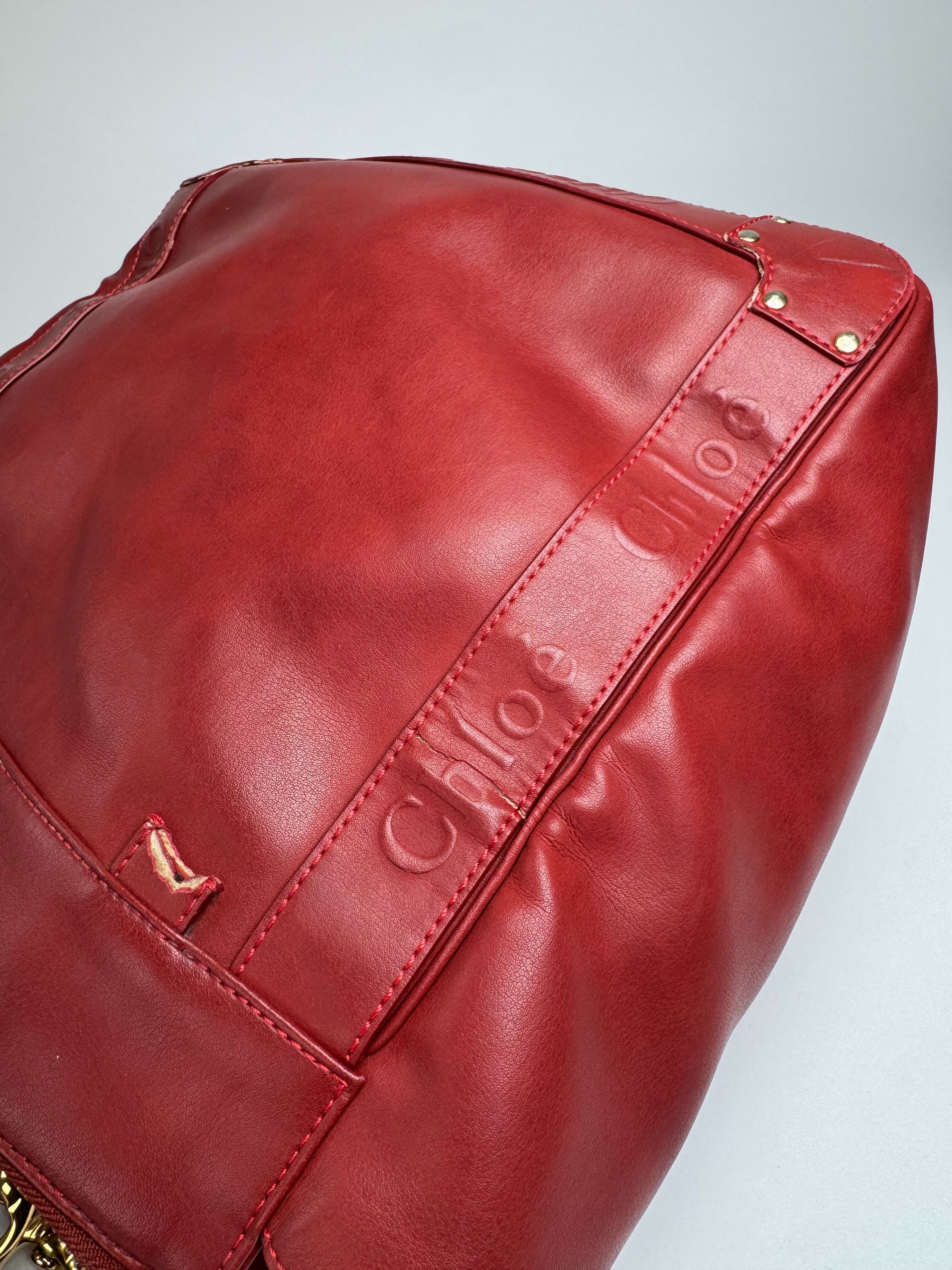 Chloe Vintage Leather Tote Bag Red Size ONE SIZE - 10 Thumbnail