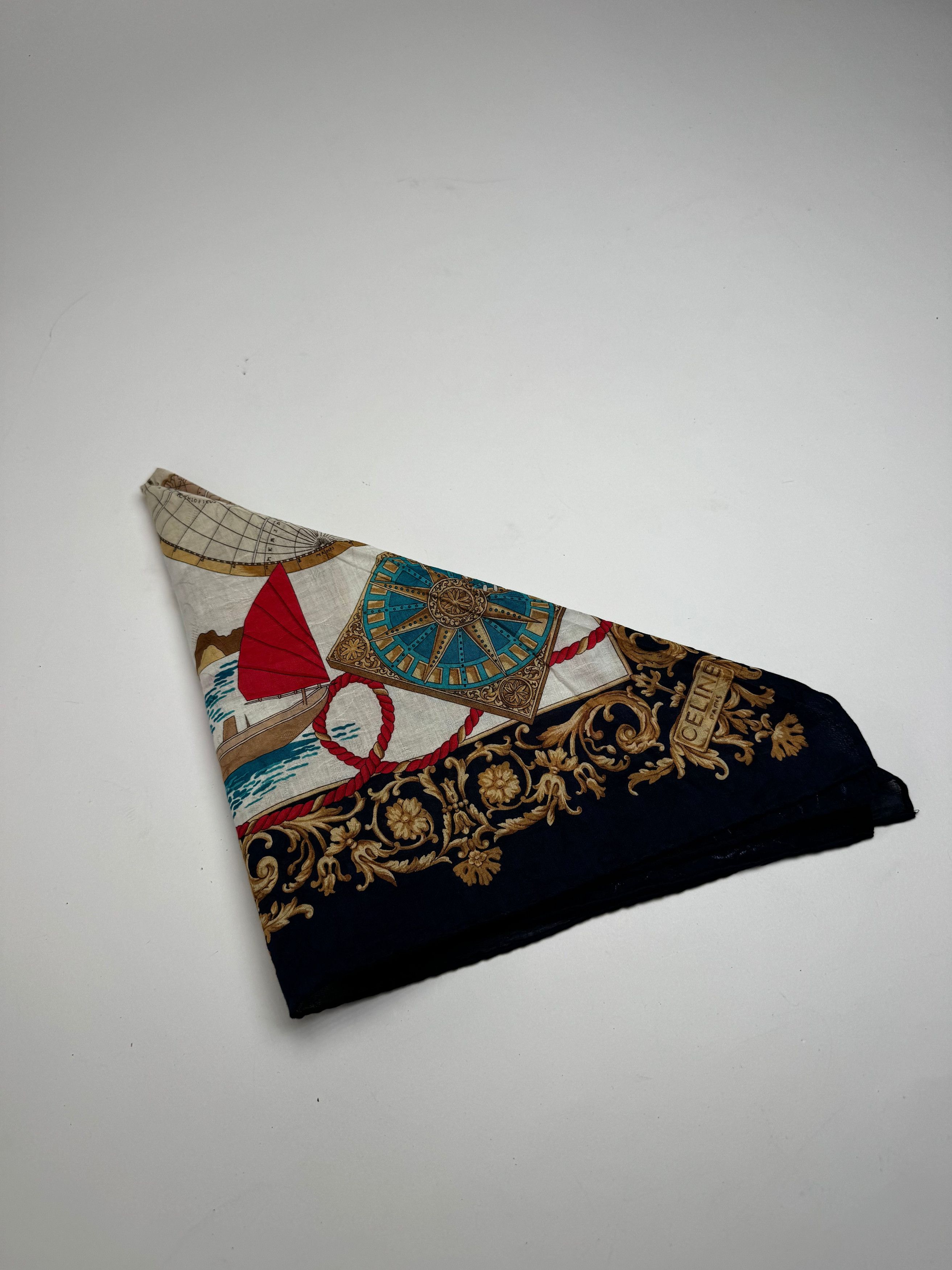Celine Vintage Paris Natutic Scarf Size ONE SIZE - 9 Thumbnail