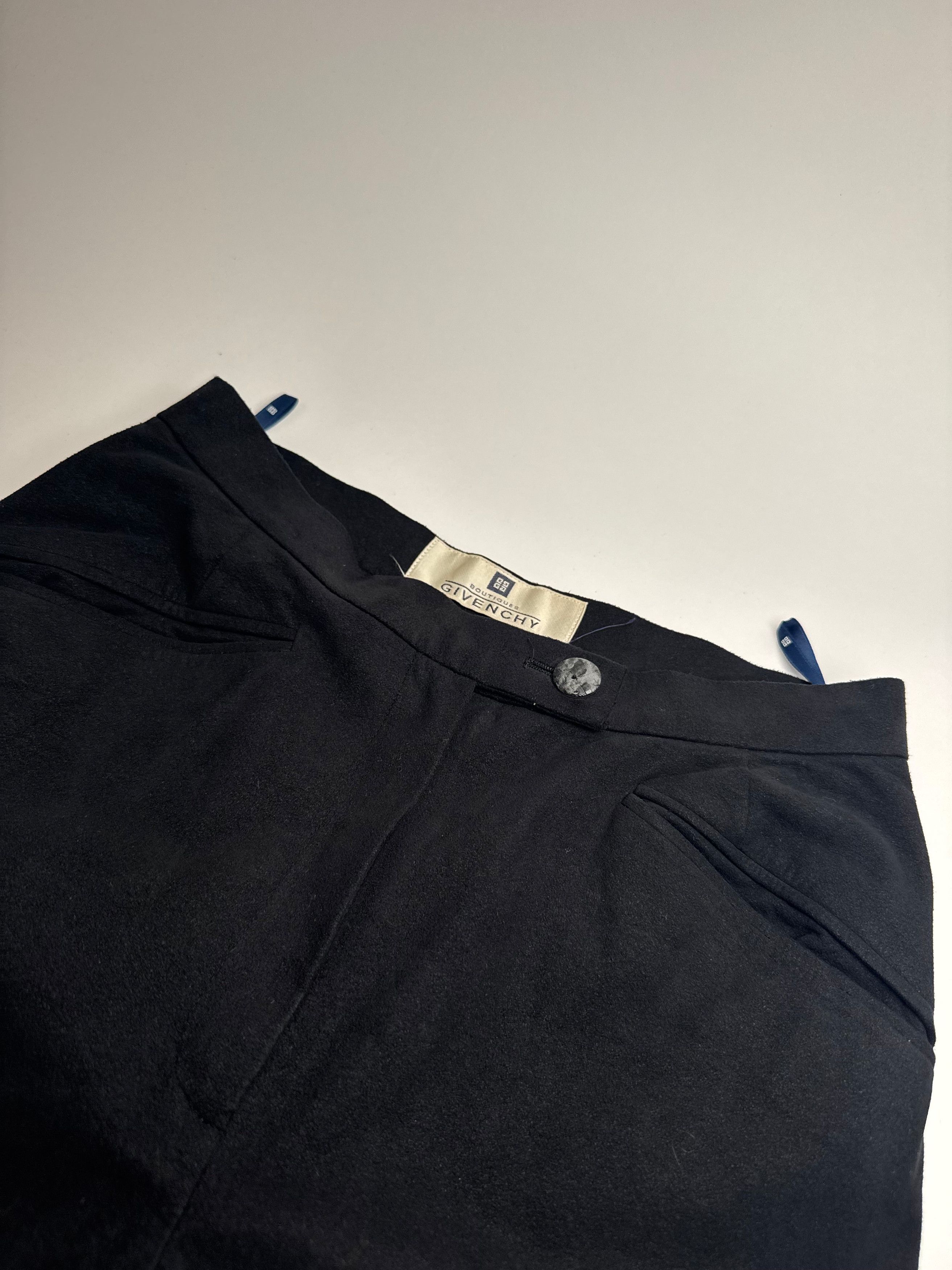 Givenchy Vintage Suede Pants Black 36/S Size 27" / US 4 / IT 40 - 3 Thumbnail