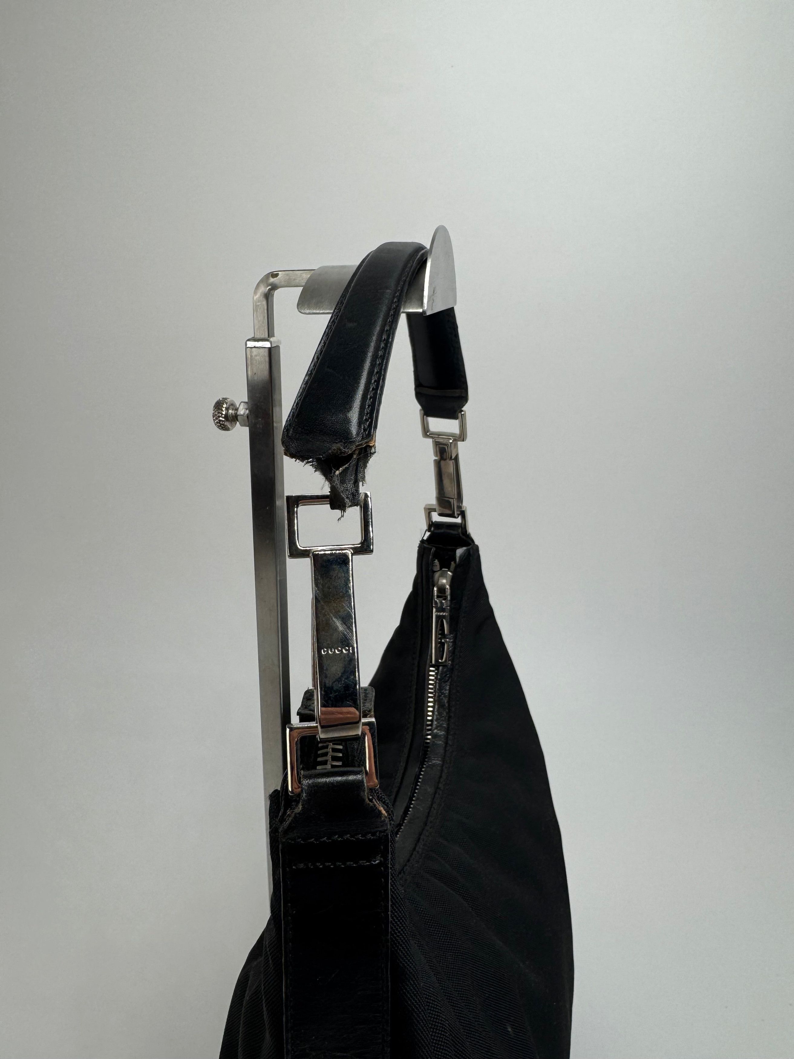 Gucci Vintage Canvas Leather Handbag Black Size ONE SIZE - 5 Thumbnail